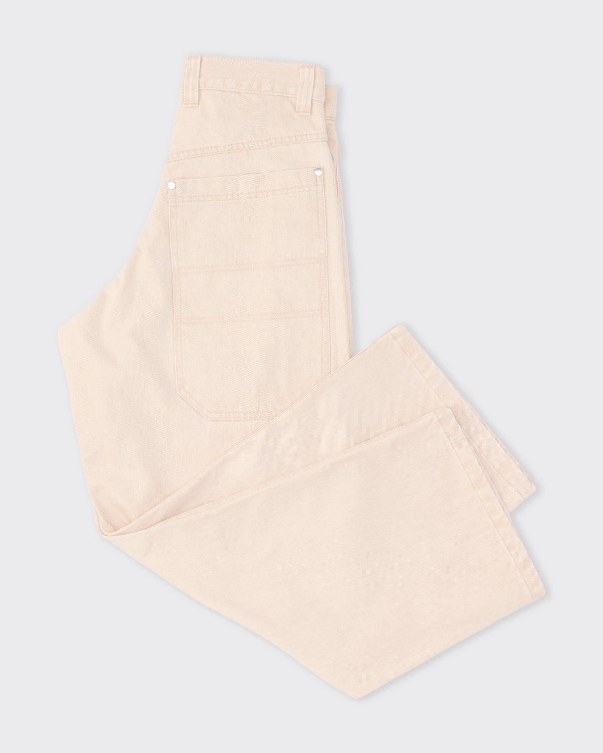 Colbo Big Pocket Denim in peach Japanese denim, side, flat lay