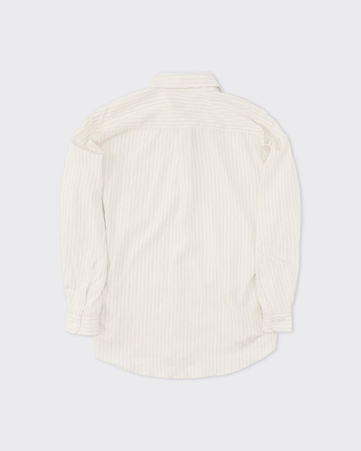 Colbo Office Shirt in triple line stripe Italian modal, back, flat lay