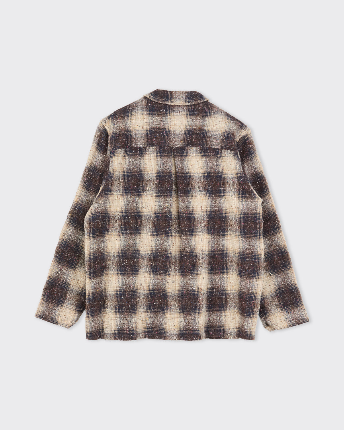 Polyploid Night Wear Shirt in light brown check, back