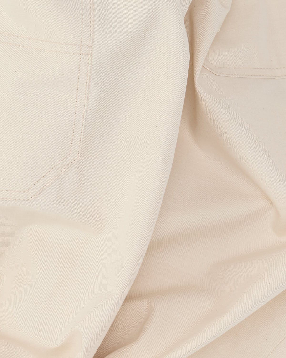 Colbo Big Pocket Denim in beige cotton-silk, fabric and pocket close-up