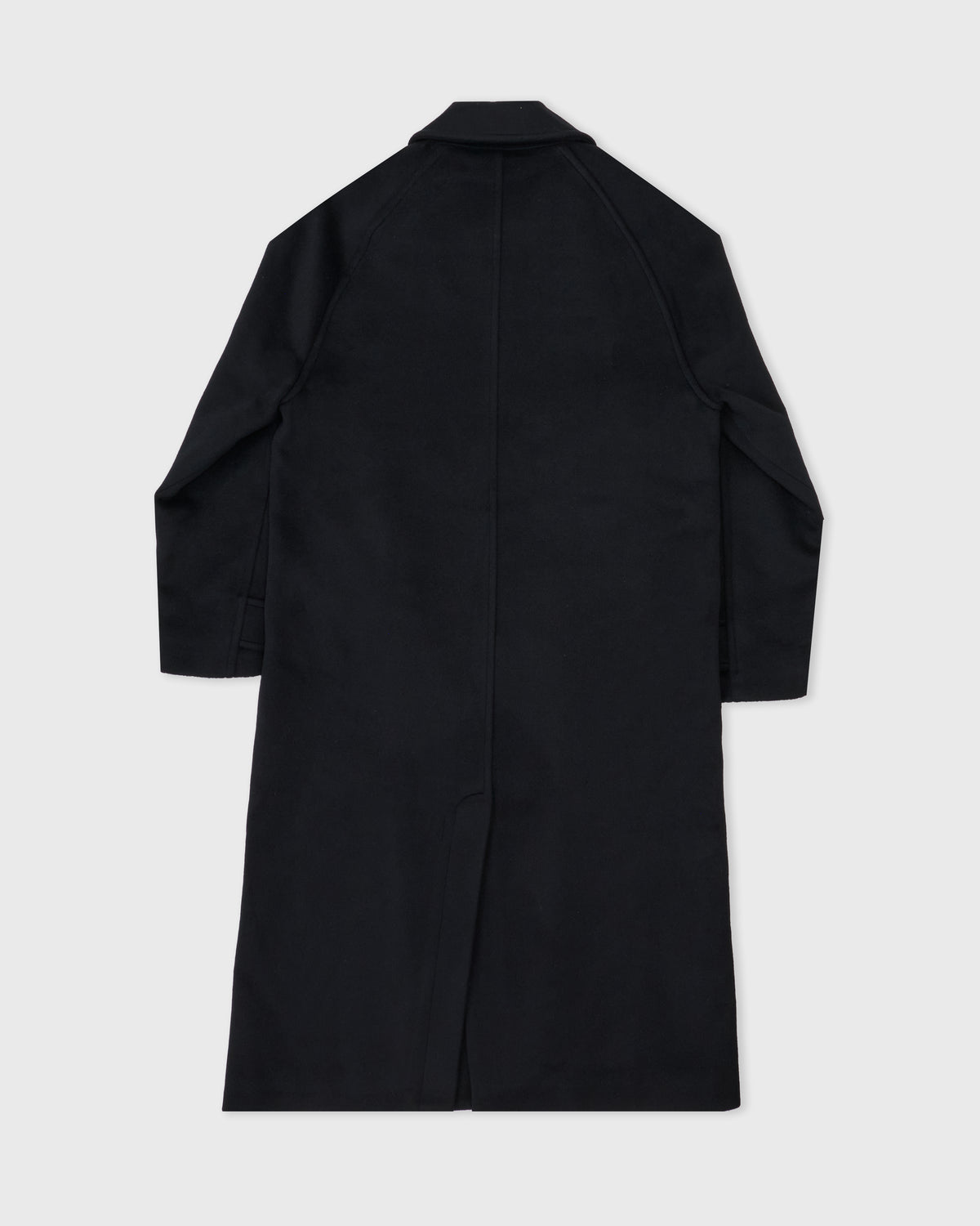 Another Aspect Coat 3.0 in black wool, back, flat lay