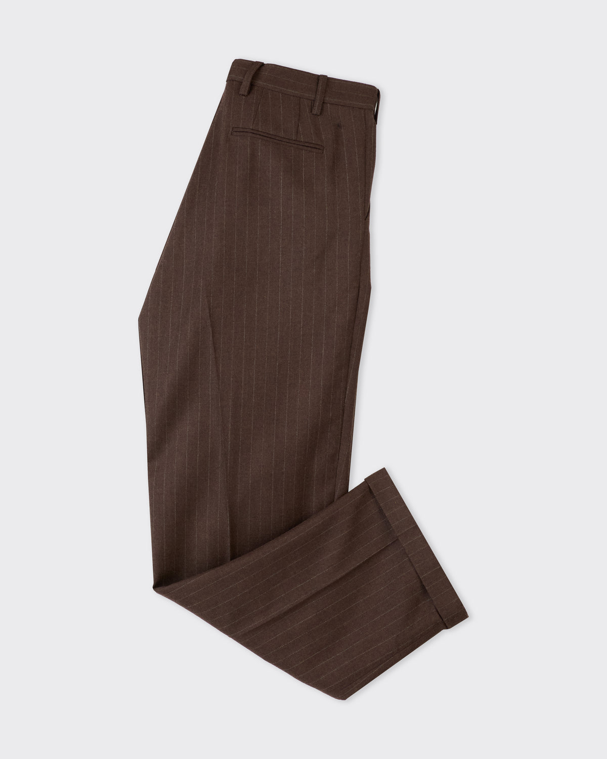 Colbo Beverly Pants in brown pinstripe, side