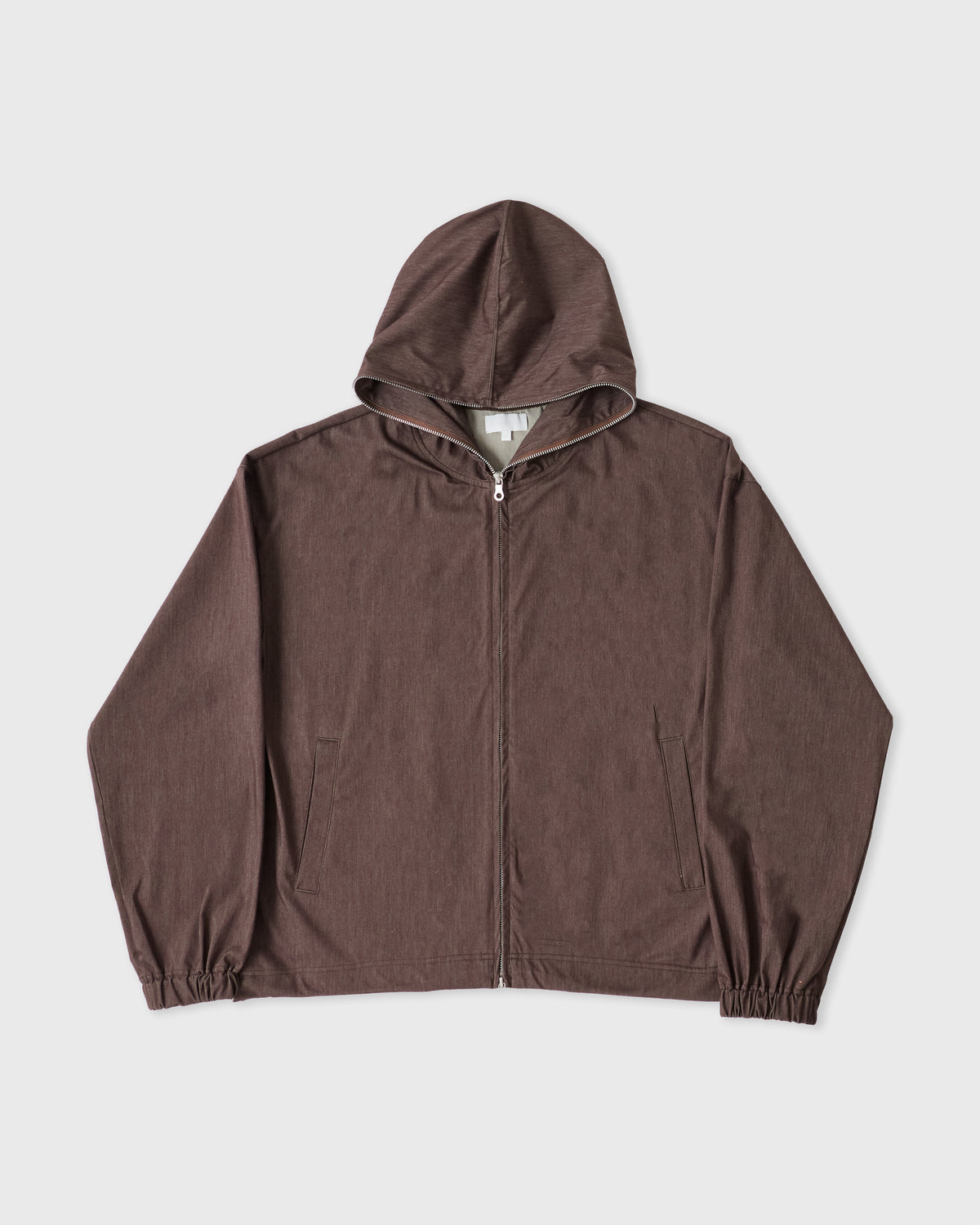Kanemasa Phil Solaro Zip Hoodie in brown beige, front, flat lay