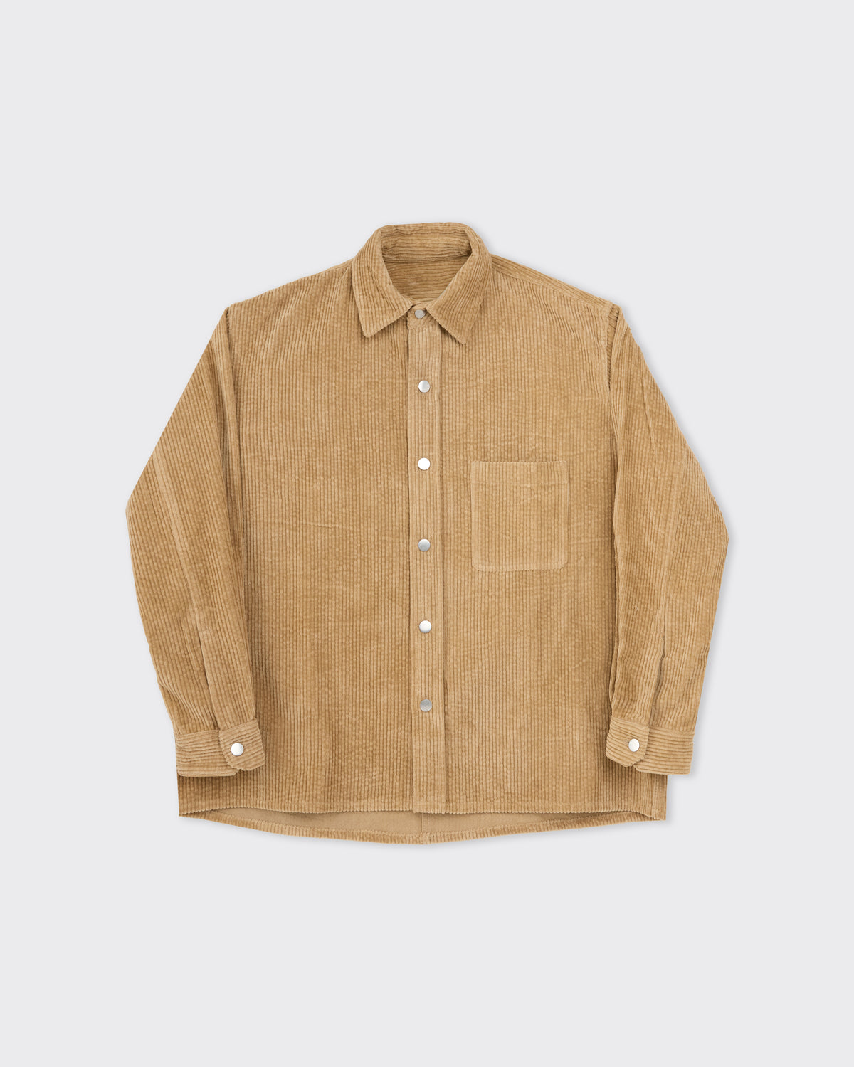 Colbo Overshirt in beige washed corduroy, front