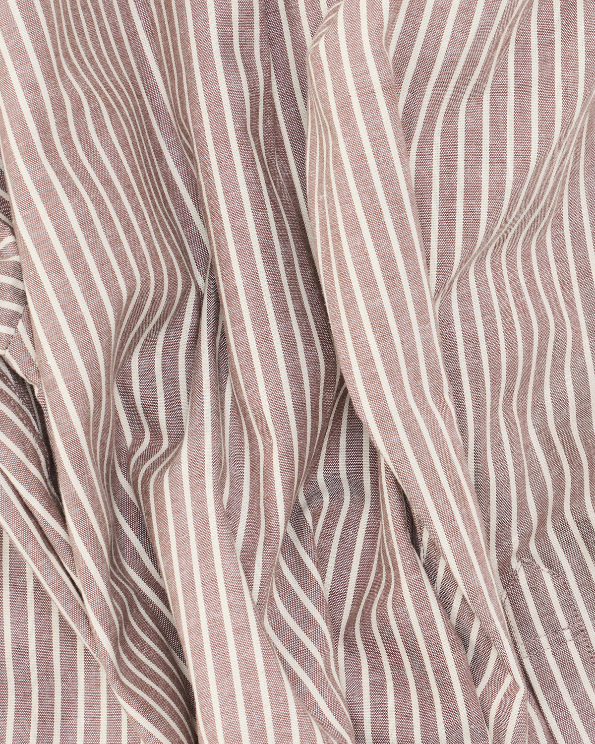 Colbo Office Shirt in brown pinstripe Japanese cotton, pinstripe fabric close-up