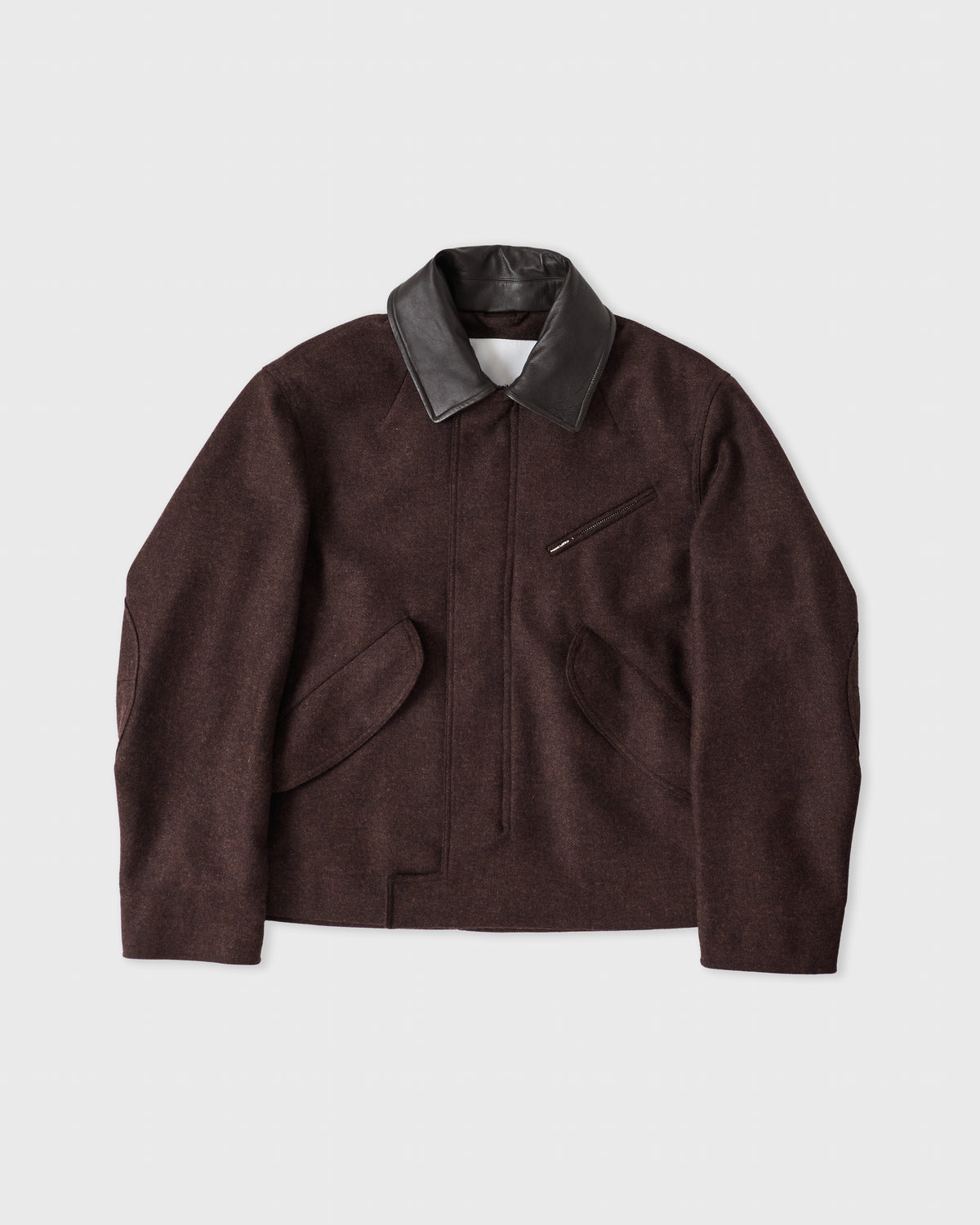 Sage Nation Painter Jacket in mocha brown, front, flat lay