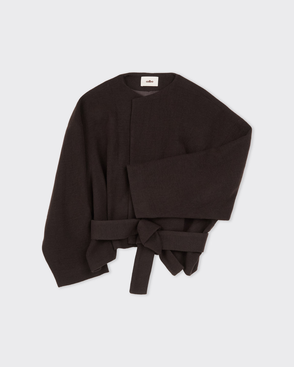 Colbo Omi Jacket in dark plum, front detail