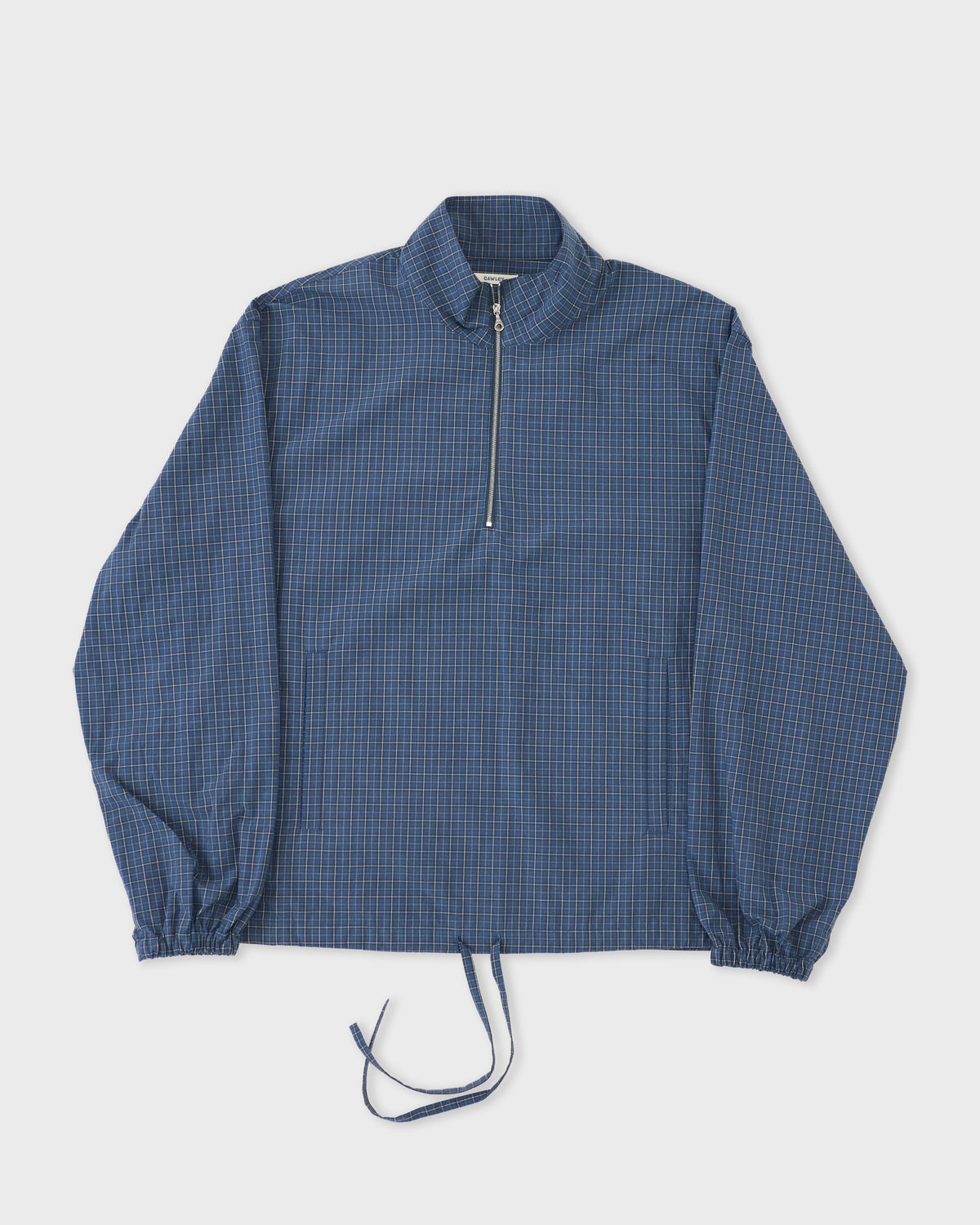 Cawley Miles Pullover in blue check, detail