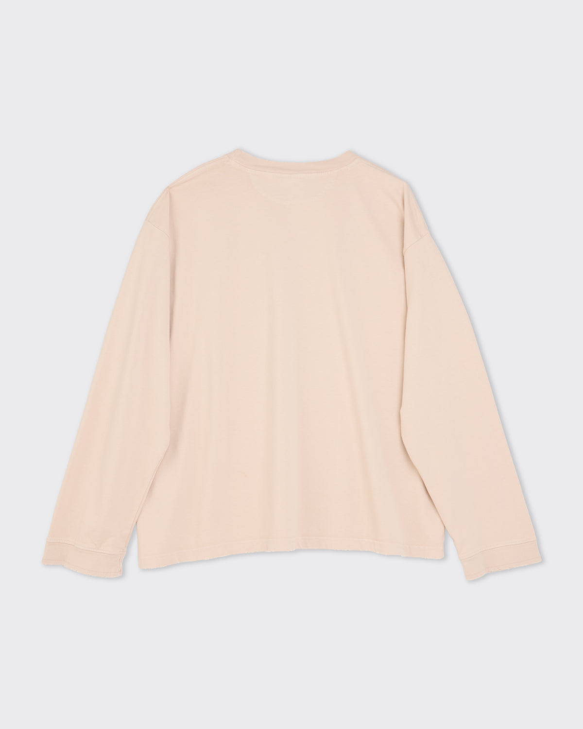 Colbo long sleeve T-shirt in distressed blush cotton, back, flat lay