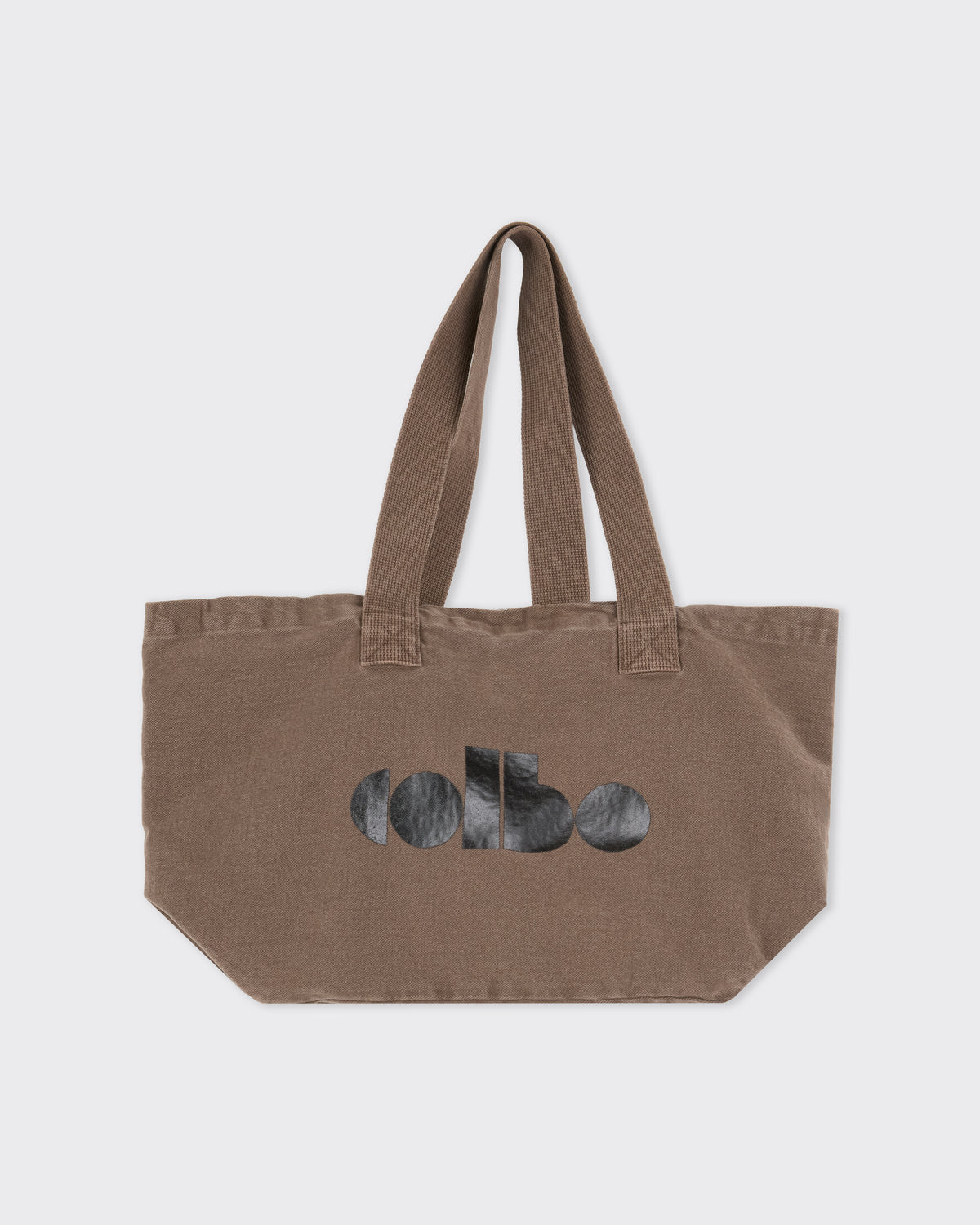 Colbo Zip Logo Tote in washed brown, front