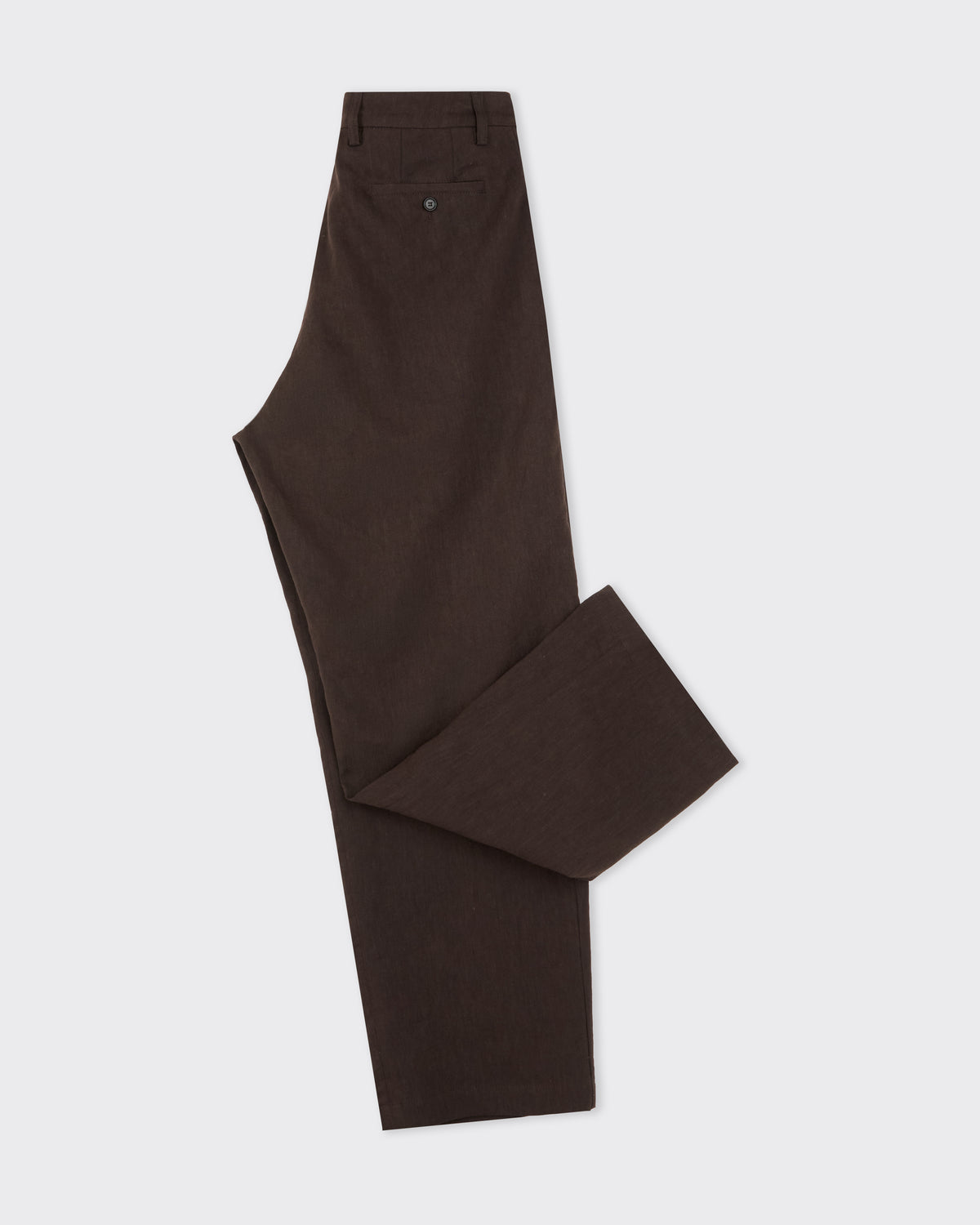 Colbo Chinos in soft dark brown, back detail