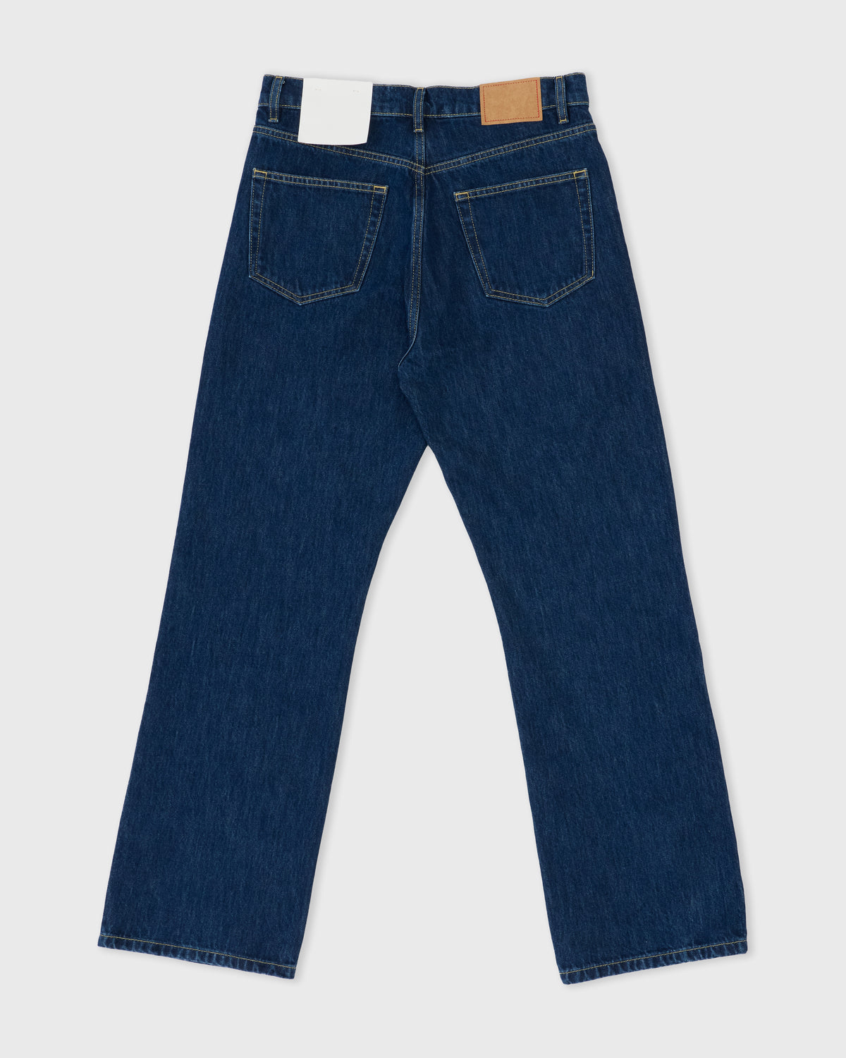Jeanerica Vega in blue 2 weeks denim, back, flat lay