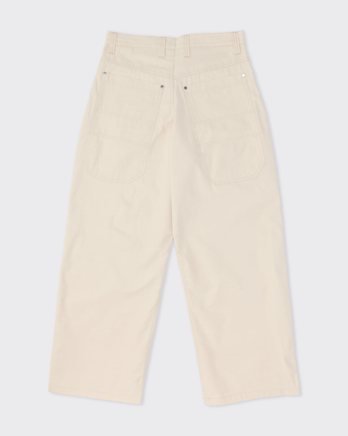 Colbo Big Pocket Denim in beige cotton-silk, back, flat lay