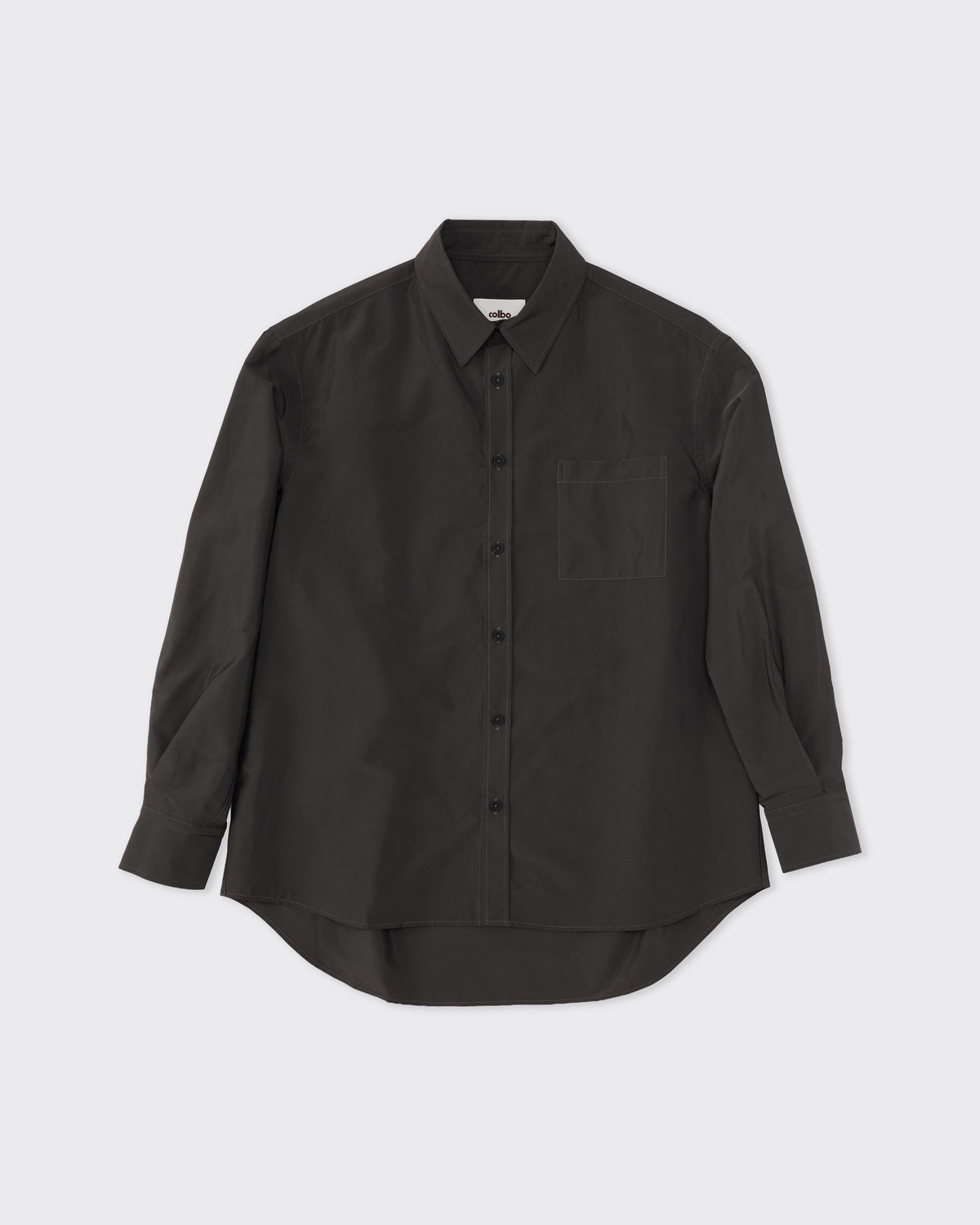 Colbo TK Shirt in washed black viscose-nylon, front, flat lay