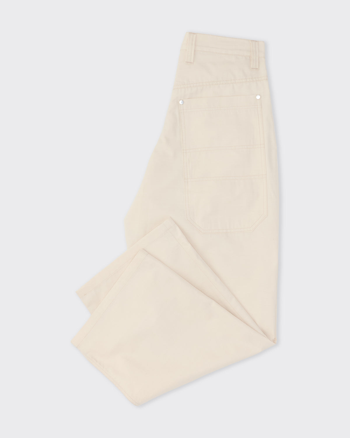 Colbo Big Pocket Denim in beige cotton-silk, side, flat lay