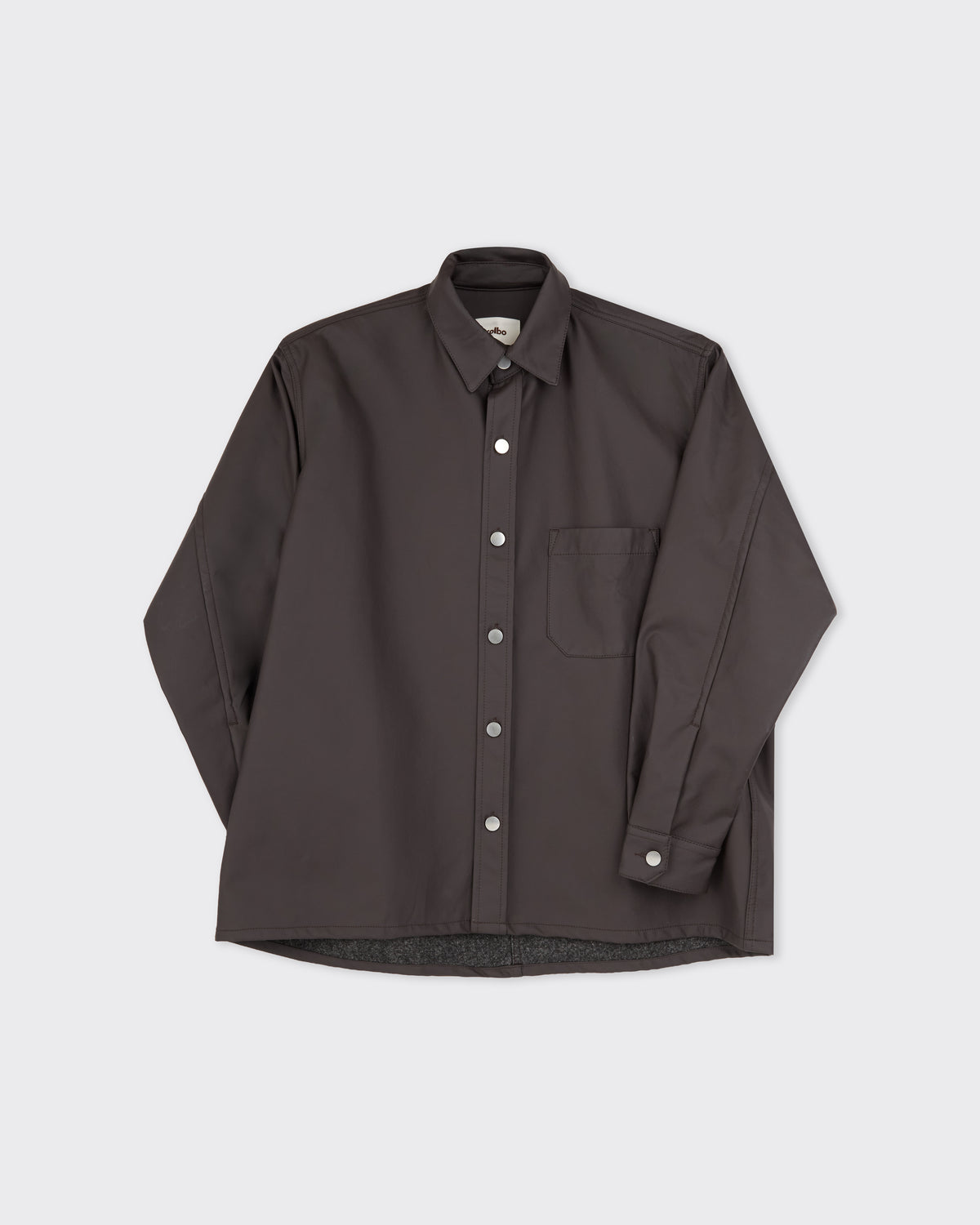 Colbo Overshirt in coated deep purple, front