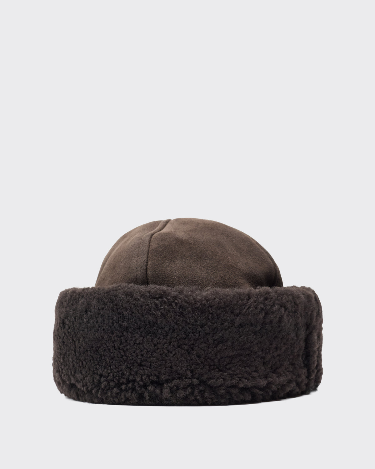 Cawley Suede Back Curly Hair Cap in chocolate, side
