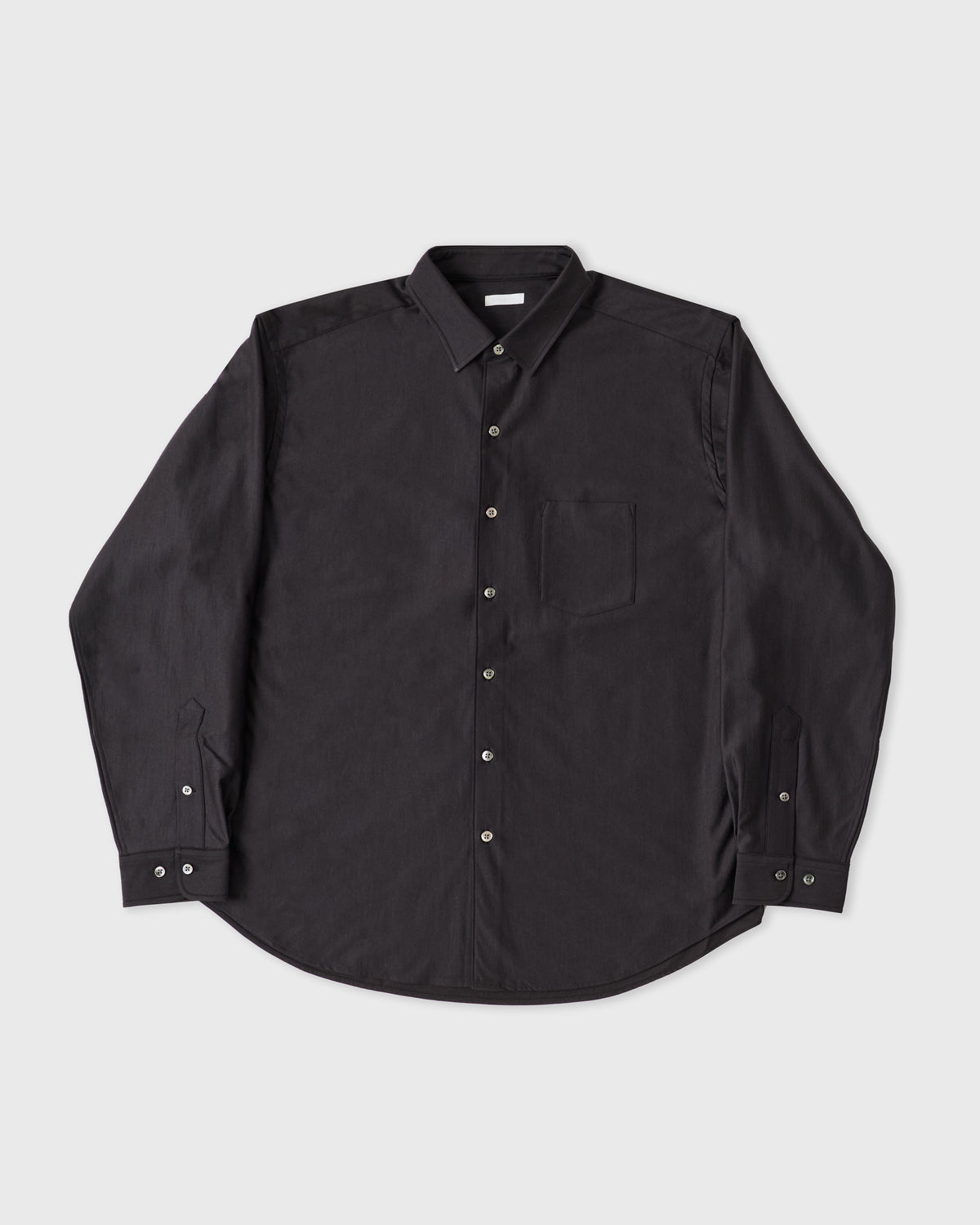Kanemasa Phil Wool Atmosphere Shirt in brown wool blend, front, flat lay