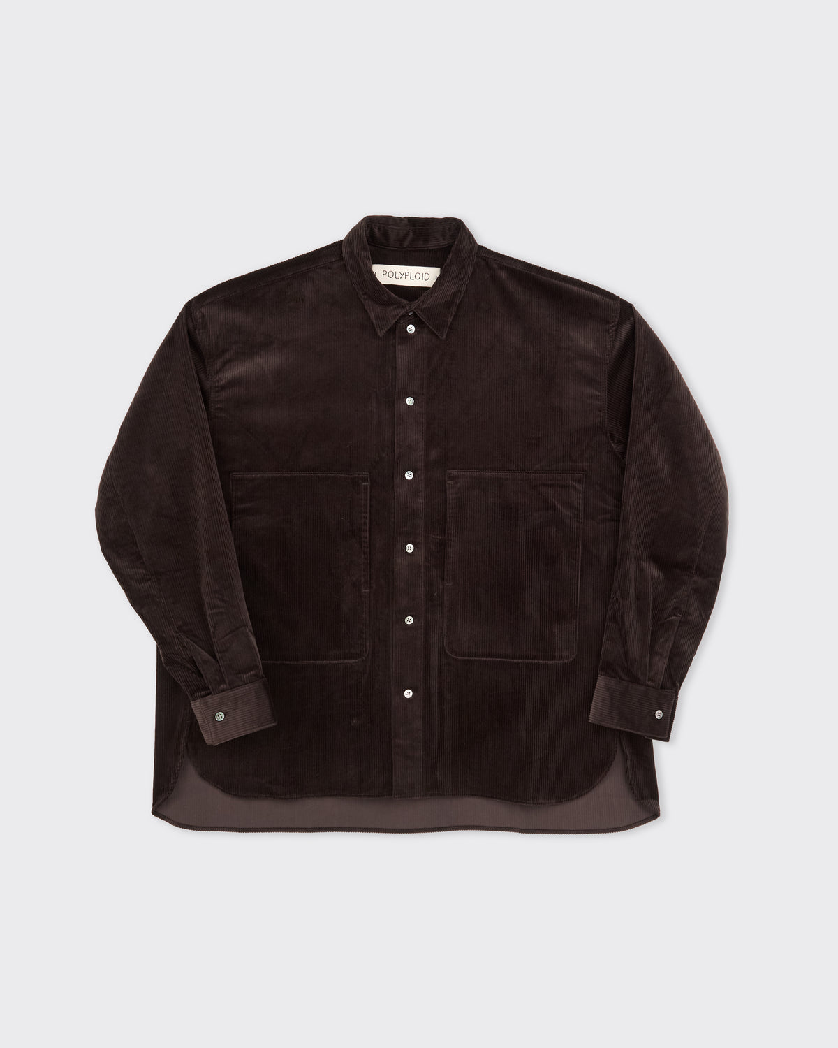 Polyploid Shirt Jacket in dark brown, front