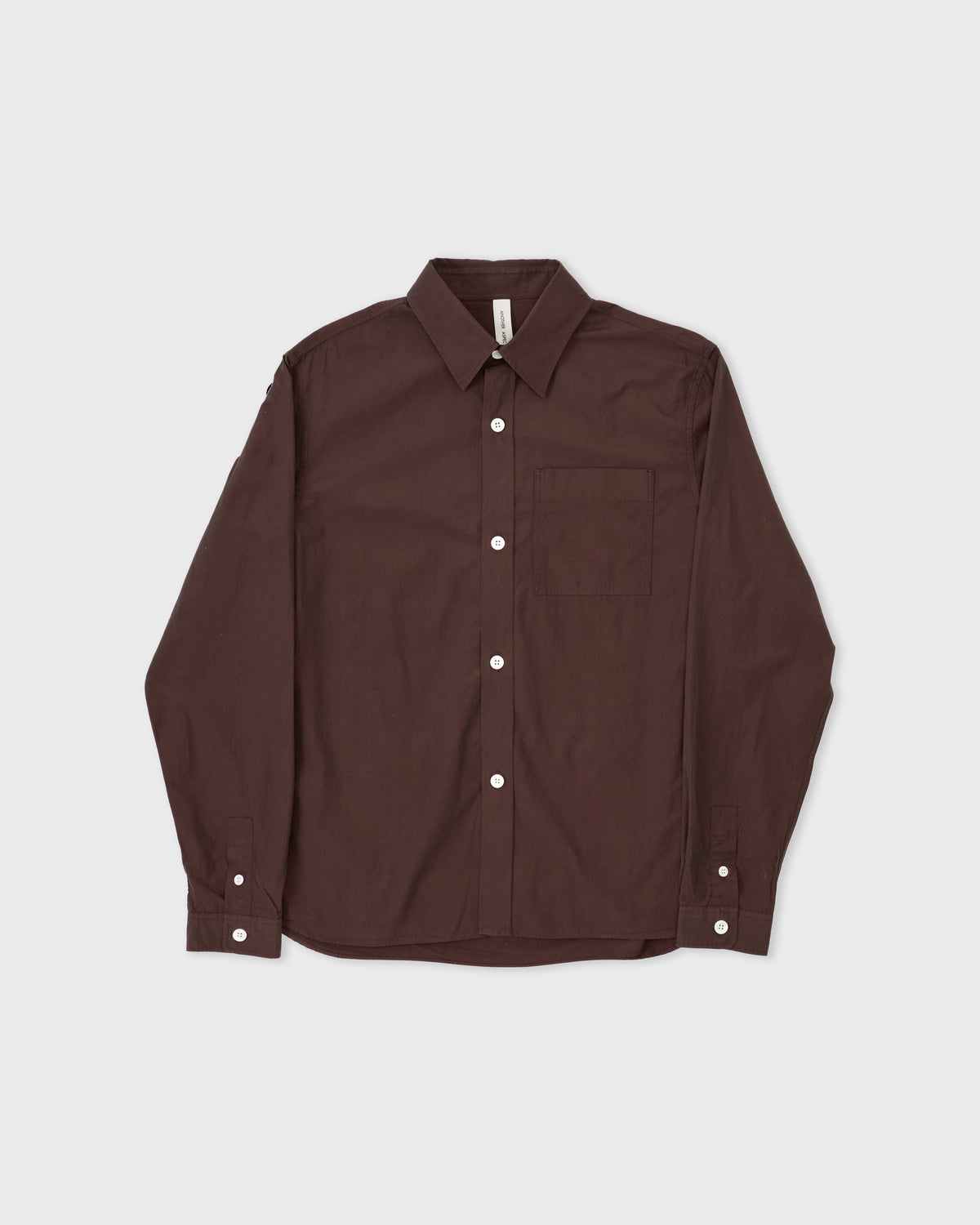 Another Aspect Shirt 4.0 in brown cotton, front, flat lay