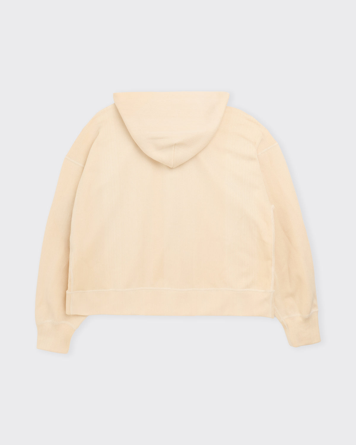 Csillag Cotton Zip Hooded Sweatshirt in sand, back