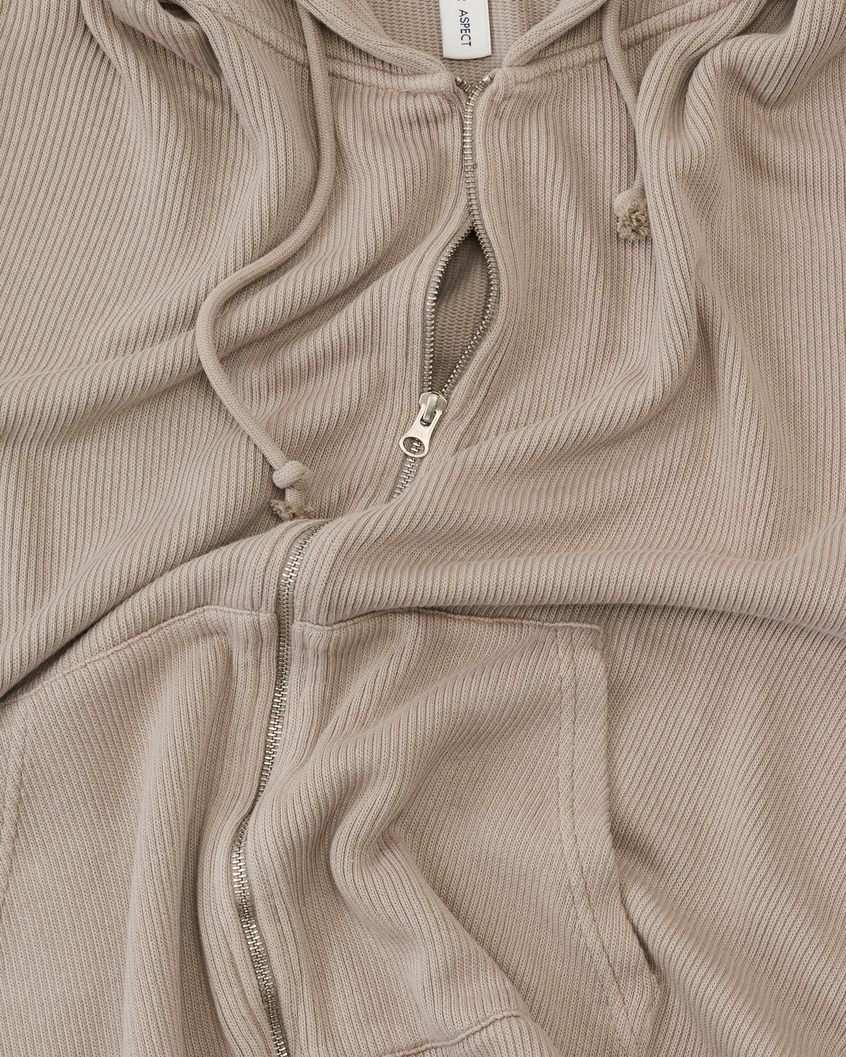 Another Aspect Zip Hoodie 1.0 in khaki, detail
