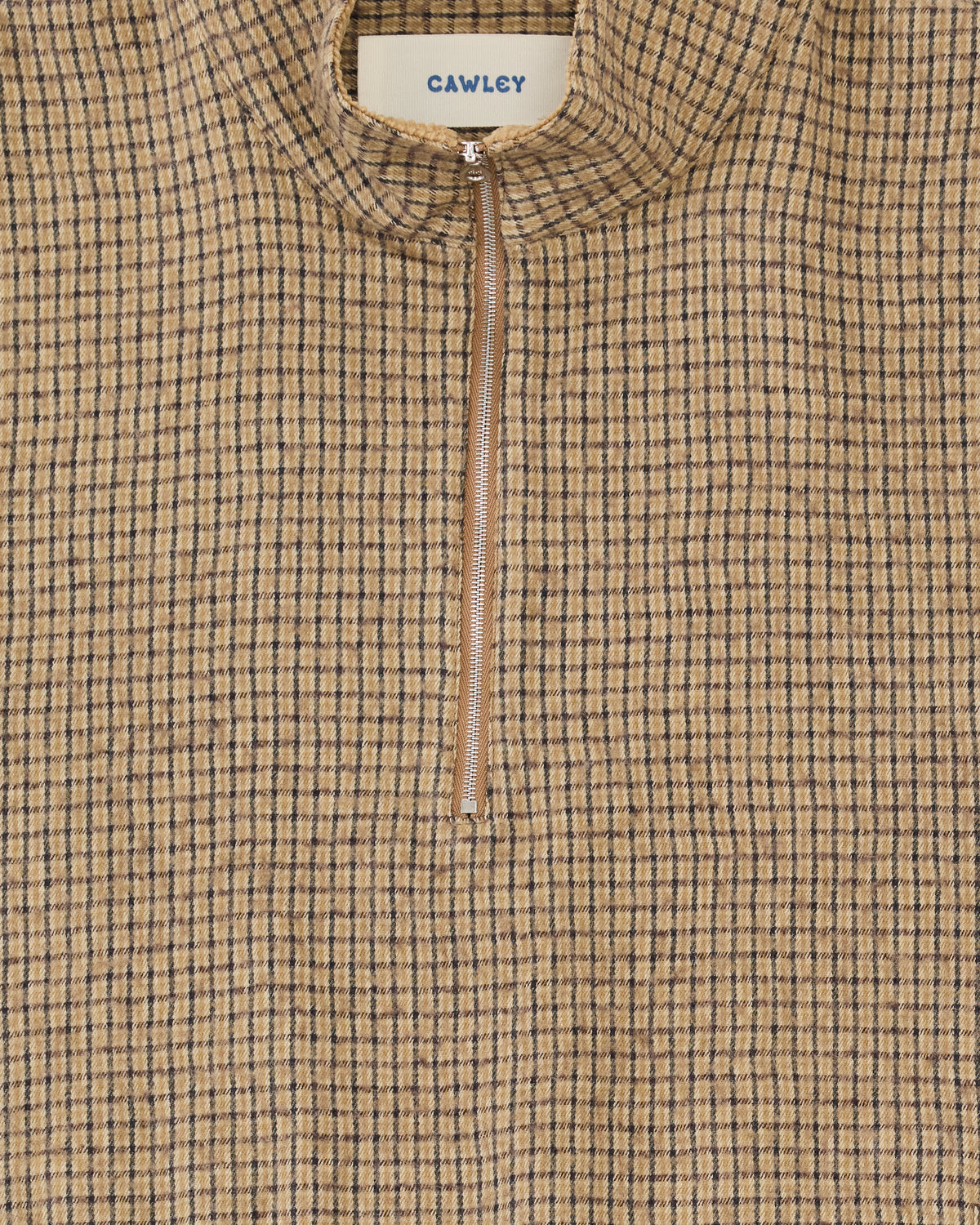 Cawley Miles Pullover in brown check, front