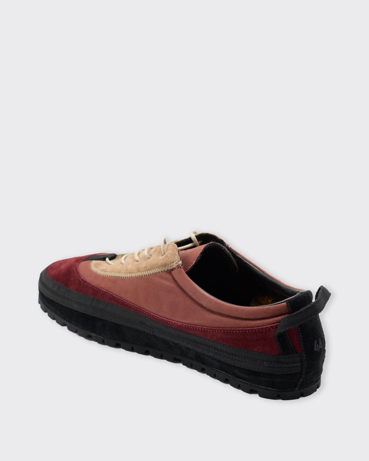 Ranra Heitt Suede Shoe in rust, side, from the heel