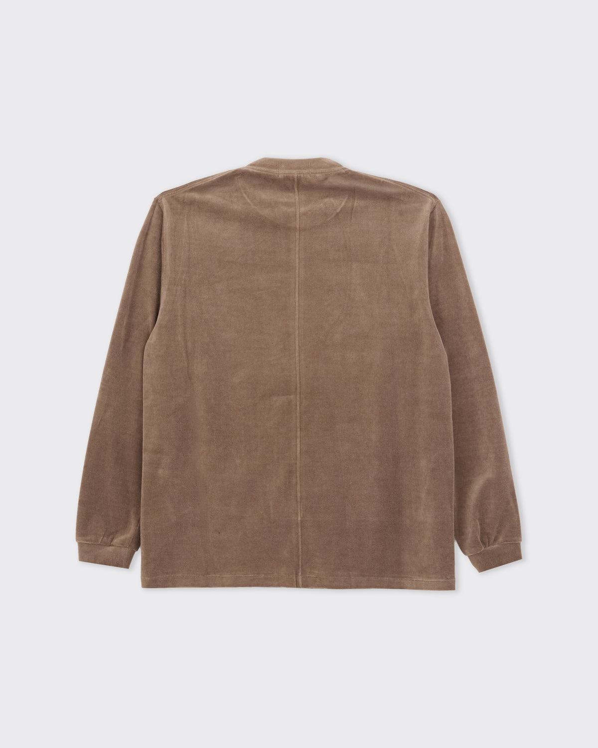 Polyploid Back Seam Longsleeve Pullover in stone brown, back