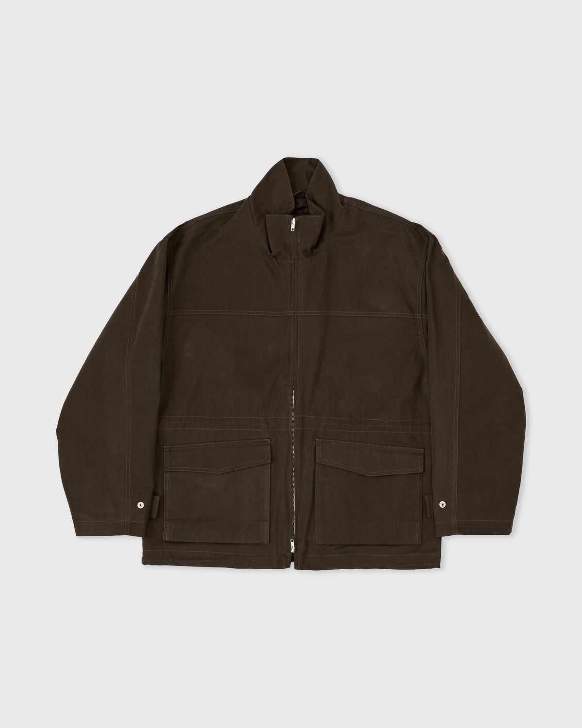 Another Aspect Jacket 4.0 in green organic cotton, front, flat lay