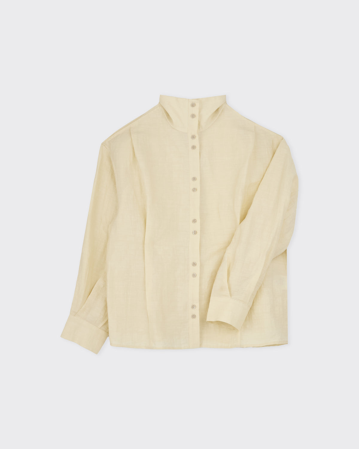RUS Bon Shirt in crema, collar up