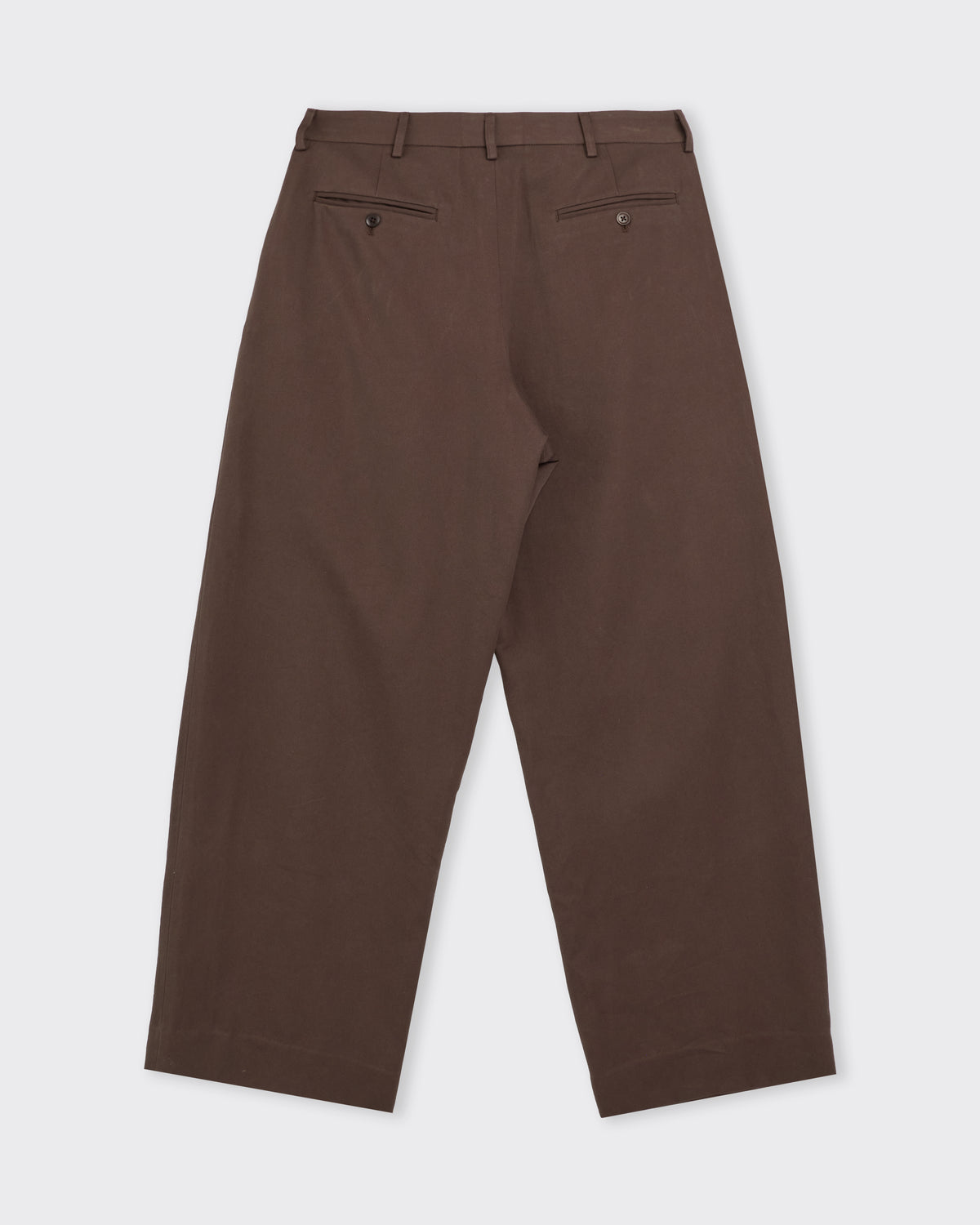 Small Talk Studio Double Pleat Trouser in dark brown, back