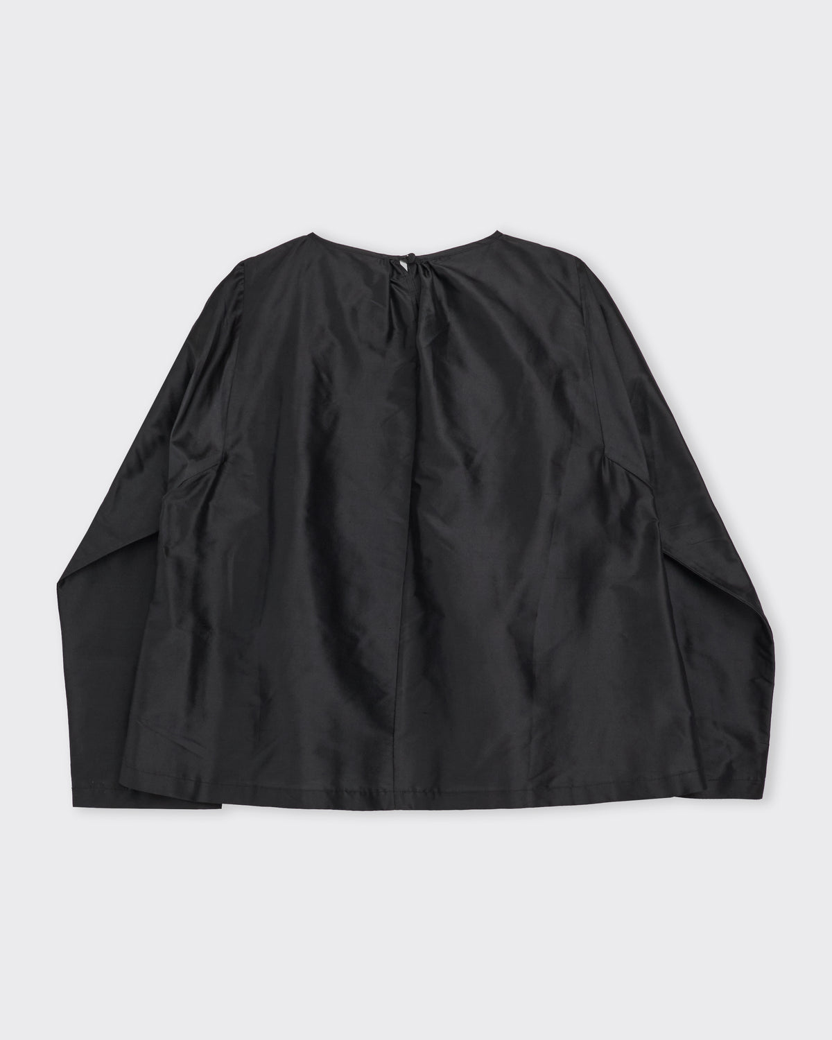 Cawley Silk Dupion Nora Blouse in black, back