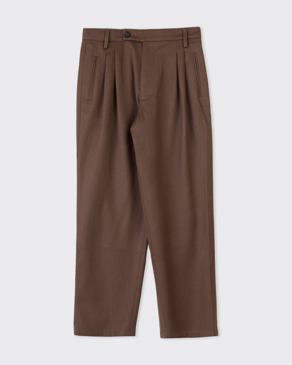 Colbo Double Pleat Pants in classic brown, front