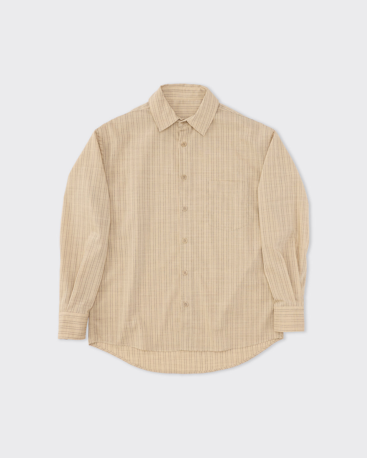 Colbo Banaras Shirt in double stripe Italian wool, front, flat lay