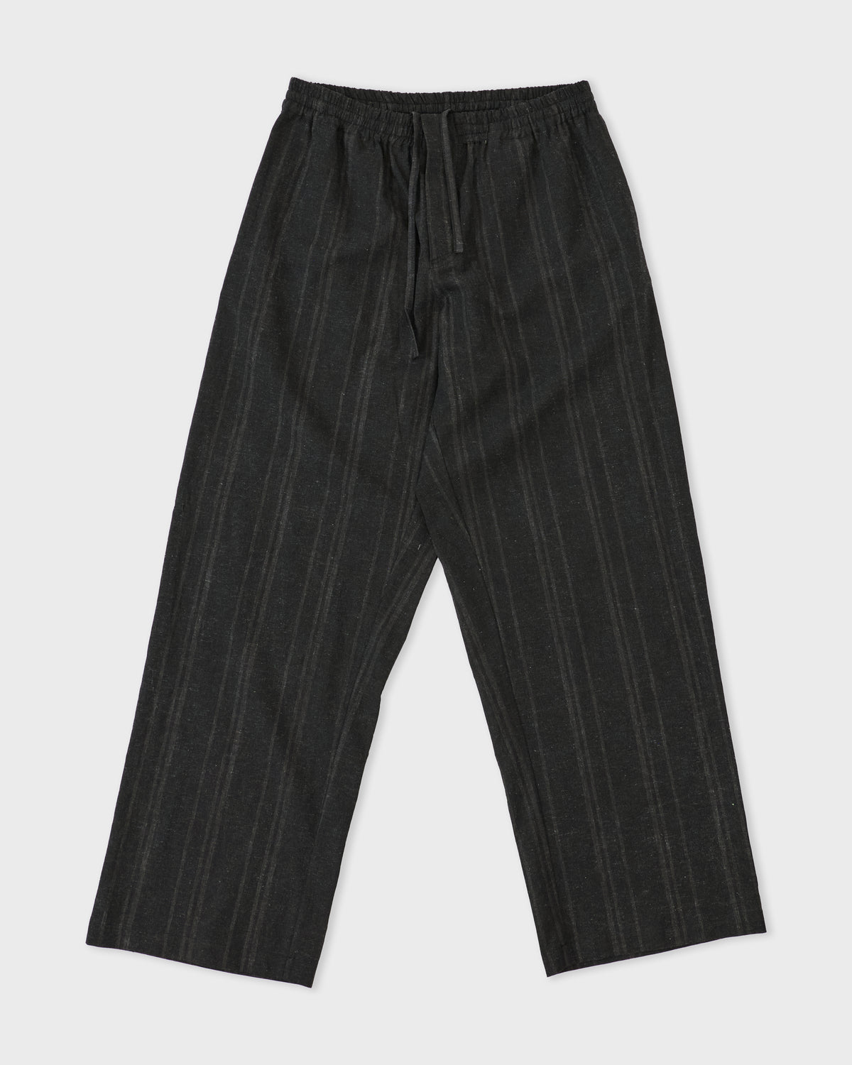Cawley Theo Trouser in washed black stripe, front