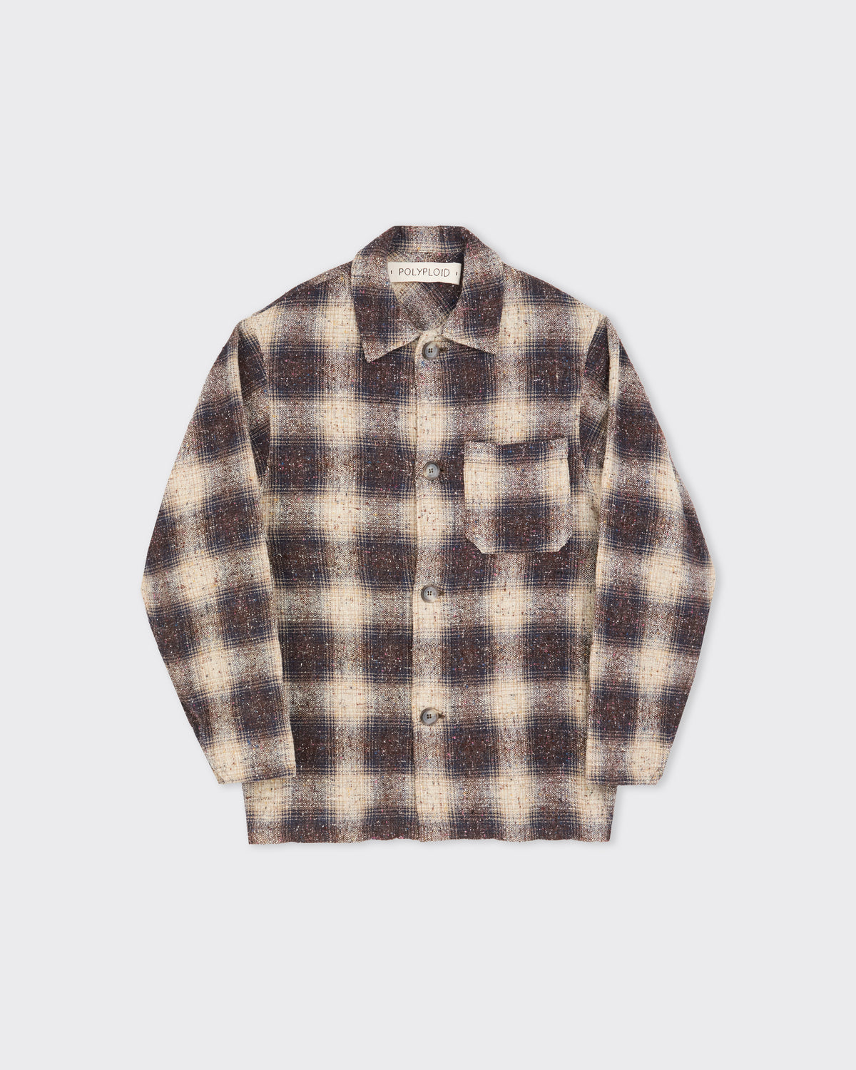 Polyploid Night Wear Shirt in light brown check, detail