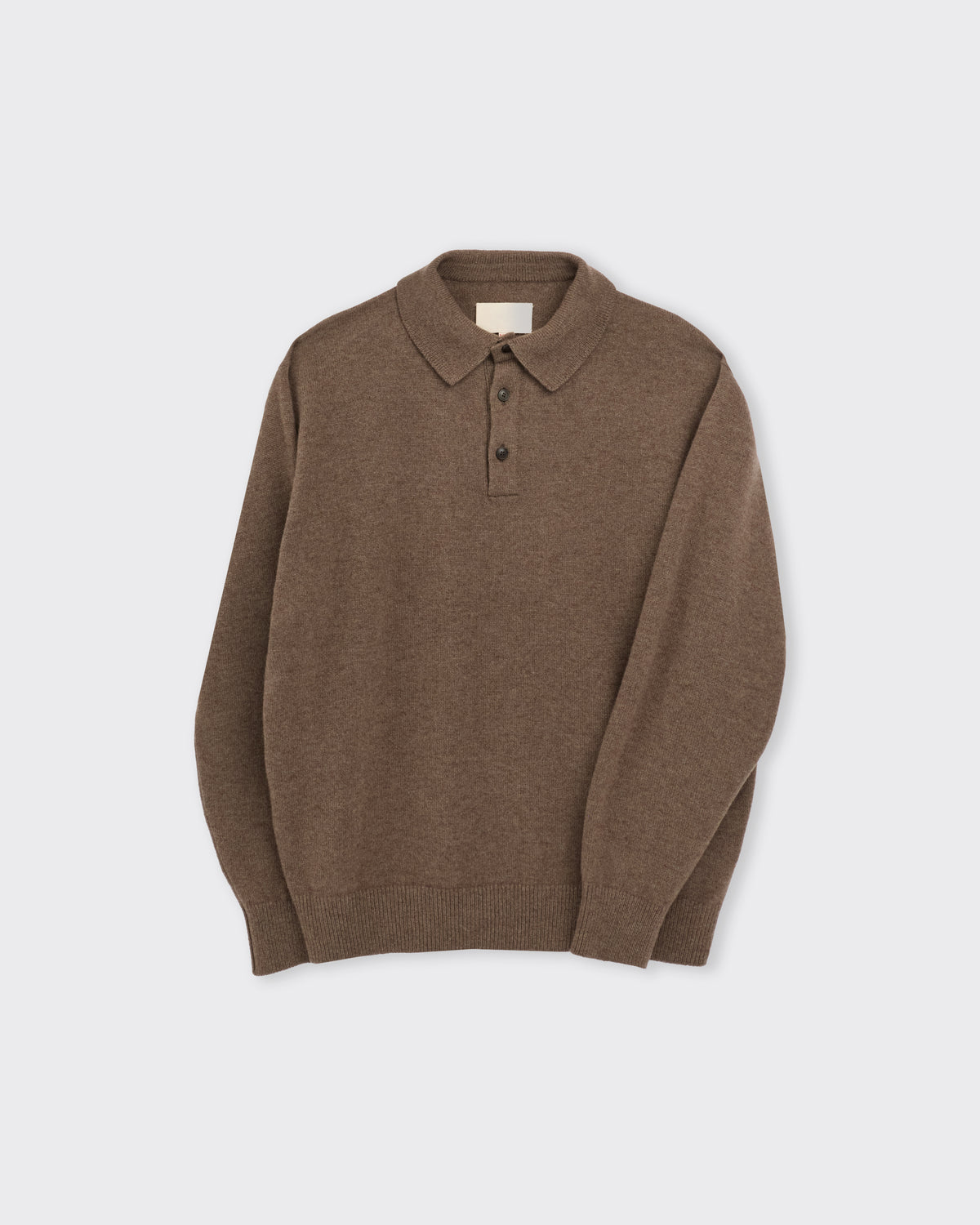 Yoko Sakamoto Knit Polo in brown, three-quarter view