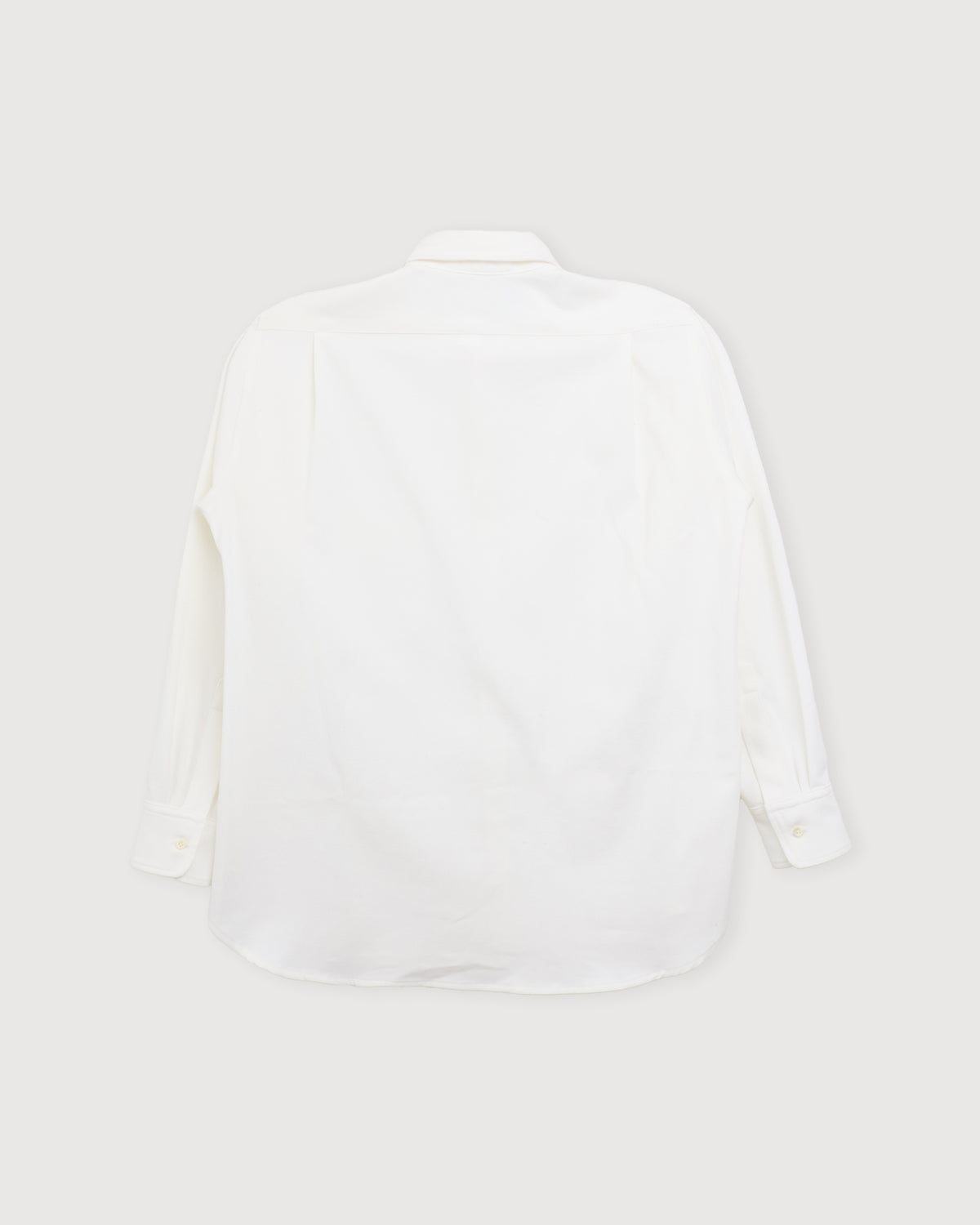 Csillag Slight Brush Cotton Twill Shirt in white, back