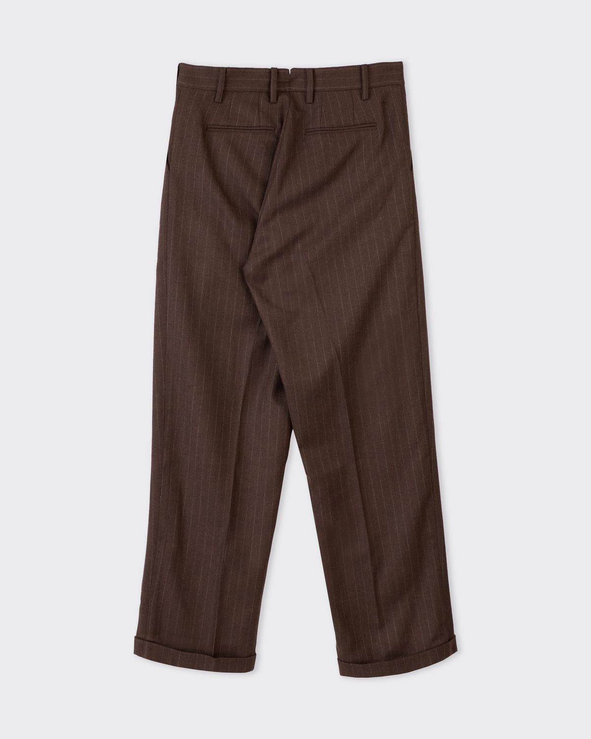Colbo Beverly Pants in brown pinstripe, back