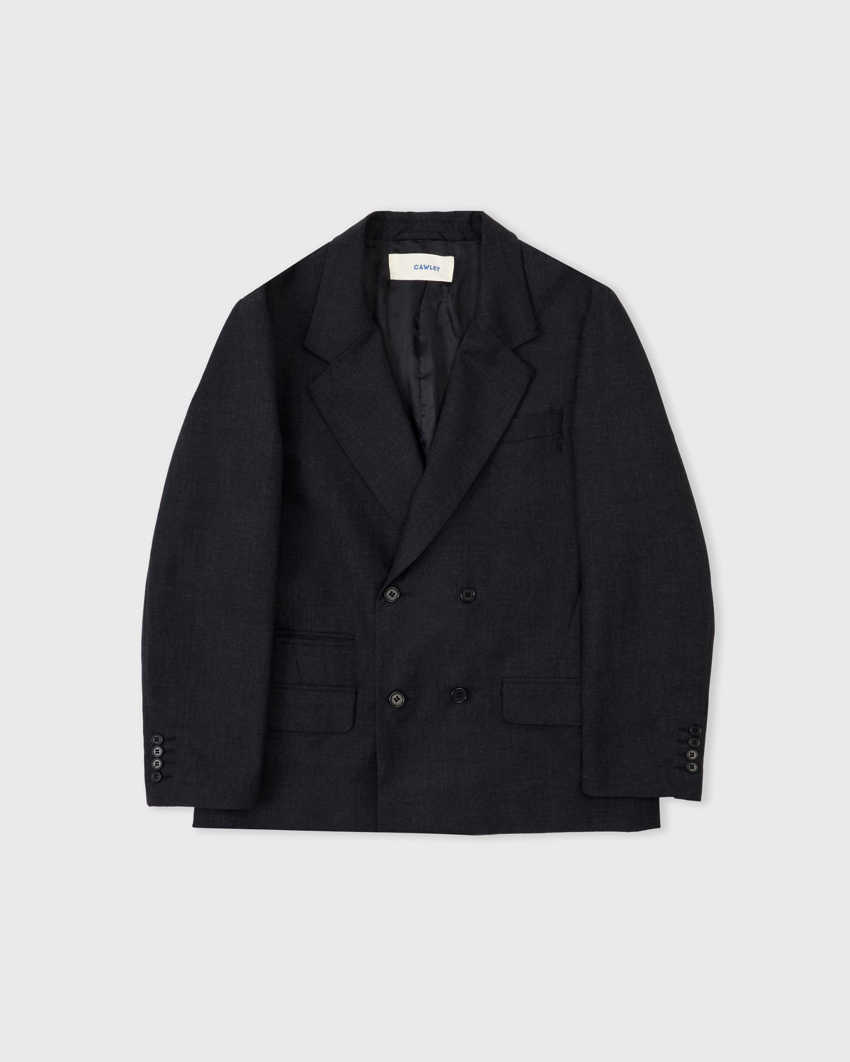 Cawley Heritage Plain Weave Wool Hugo Blazer in shadow, front, flat lay