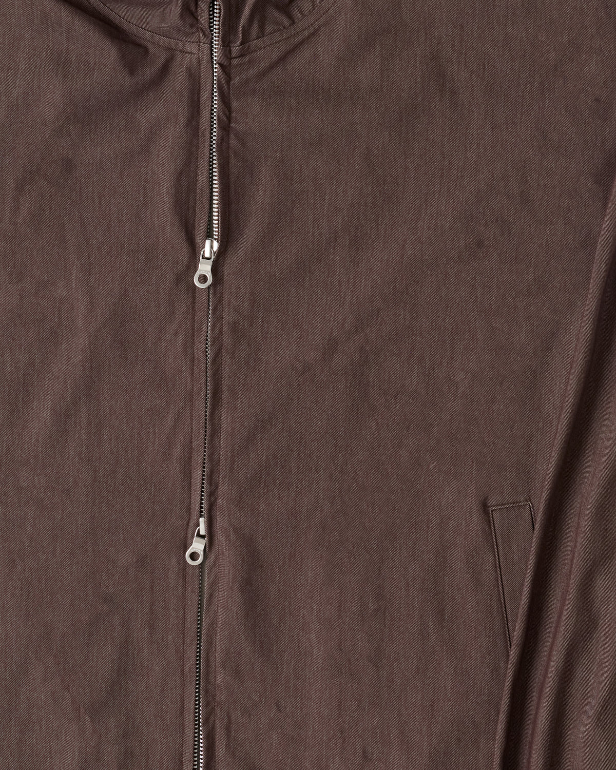 Kanemasa Phil Solaro Zip Hoodie in brown beige, two-way zipper close-up