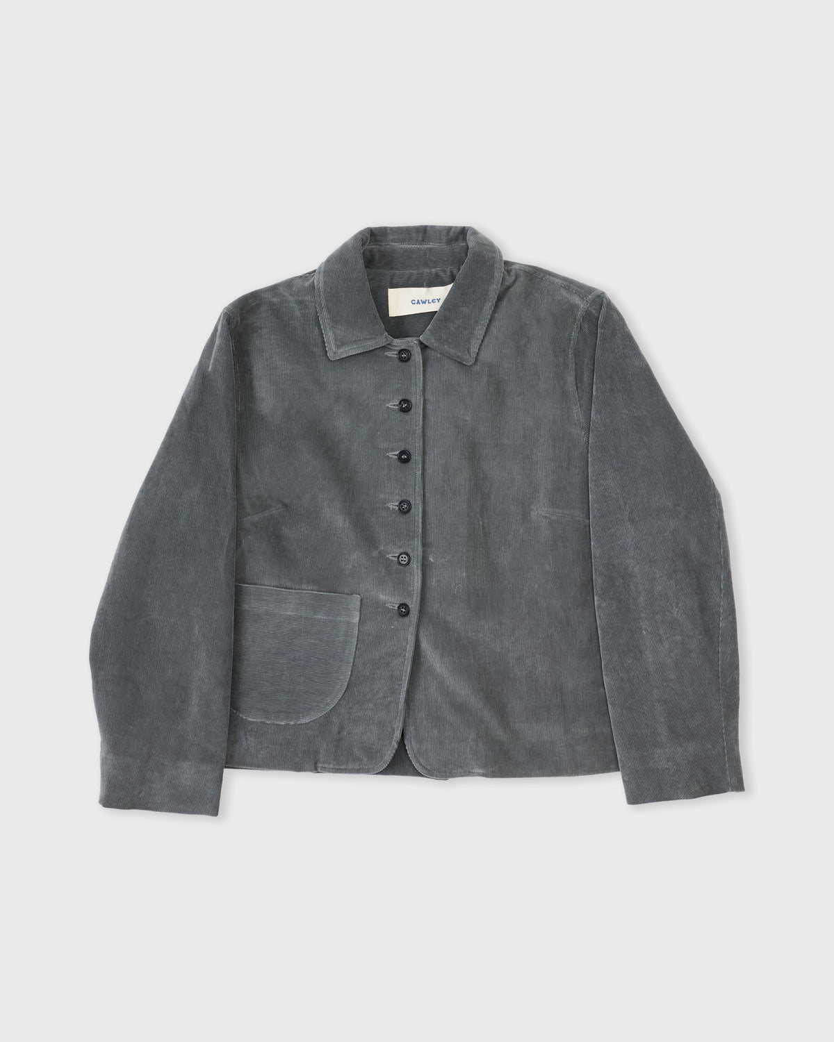 Cawley Japanese 16-Wale Cotton Cord Lillie Jacket in fossil, front, flat lay