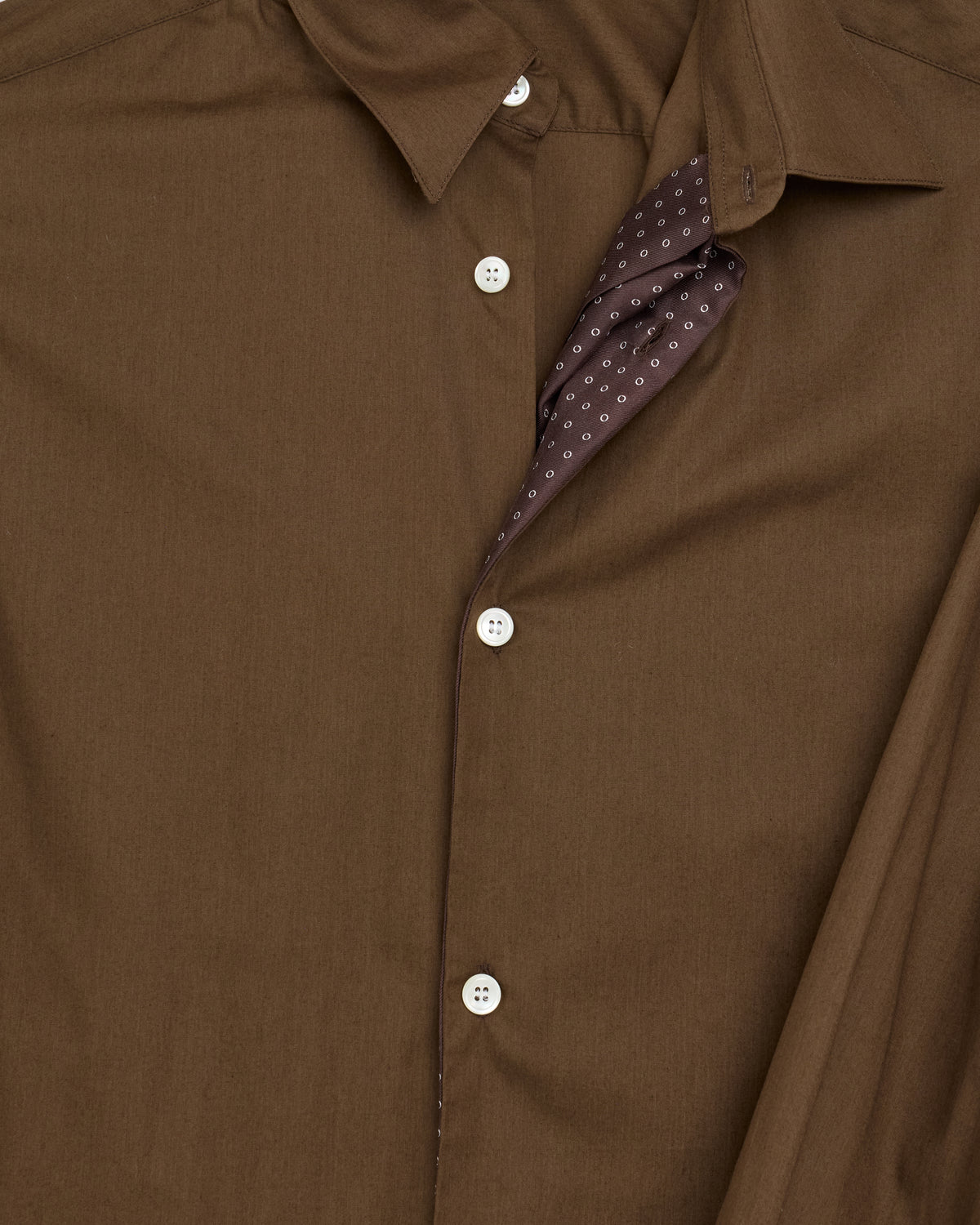 Camisas Manolo x Soshi Otsuki Tie Shirt in brown, three-quarter view