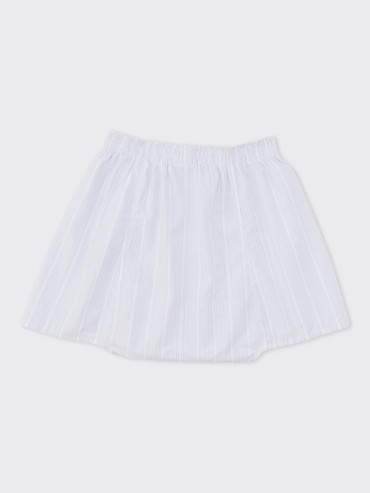 Colbo Boxer Set in Korean cotton pinstripe, blue pinstripe, back