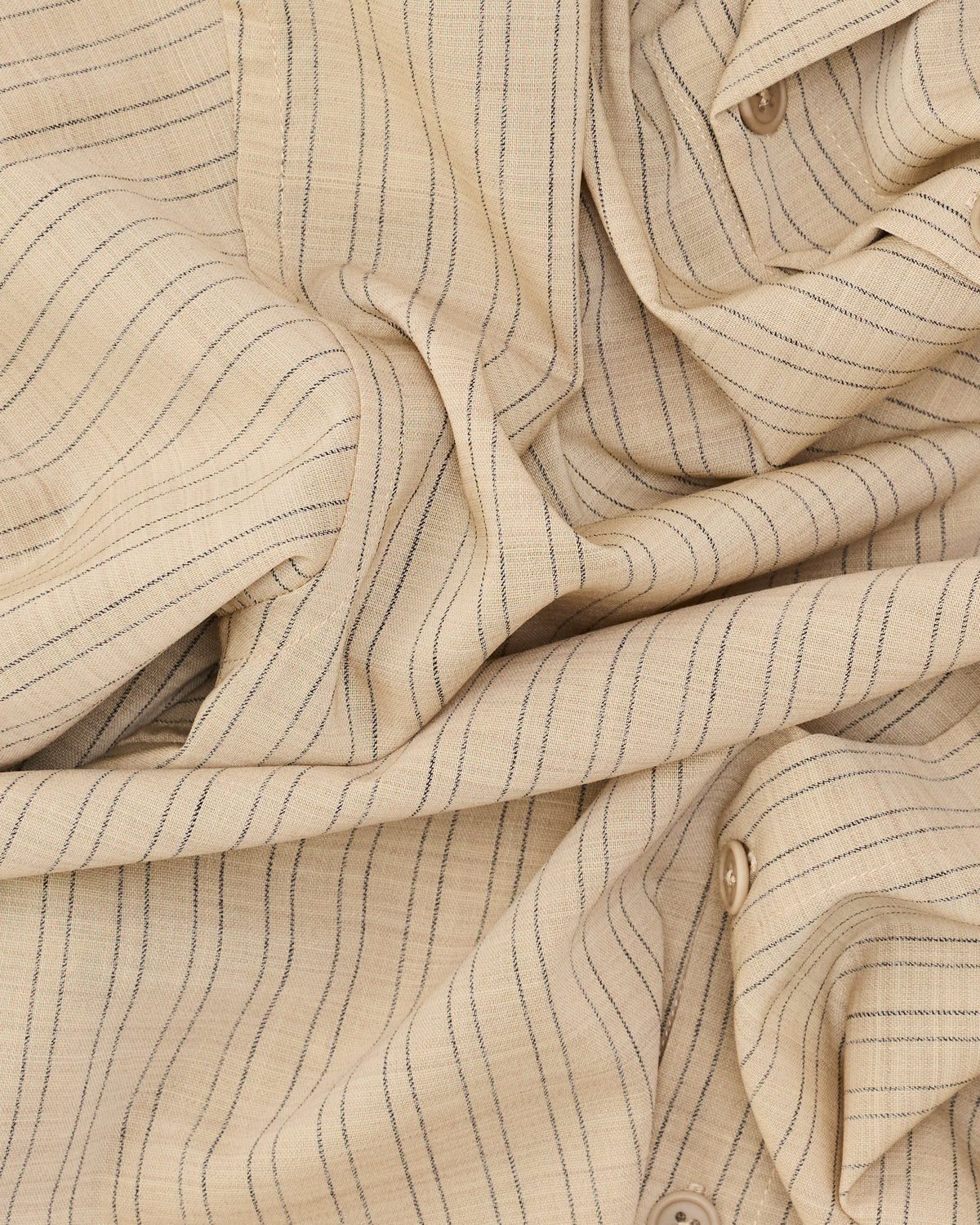 Colbo Banaras Shirt in double stripe Italian wool, striped fabric close-up