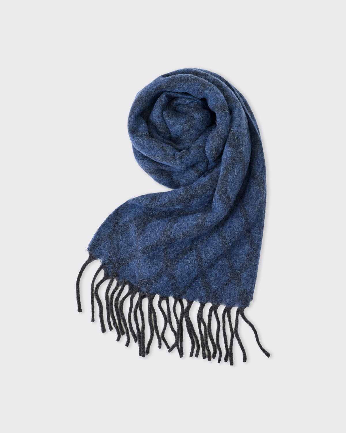 Colbo Blue Block Scarf in blue, folded