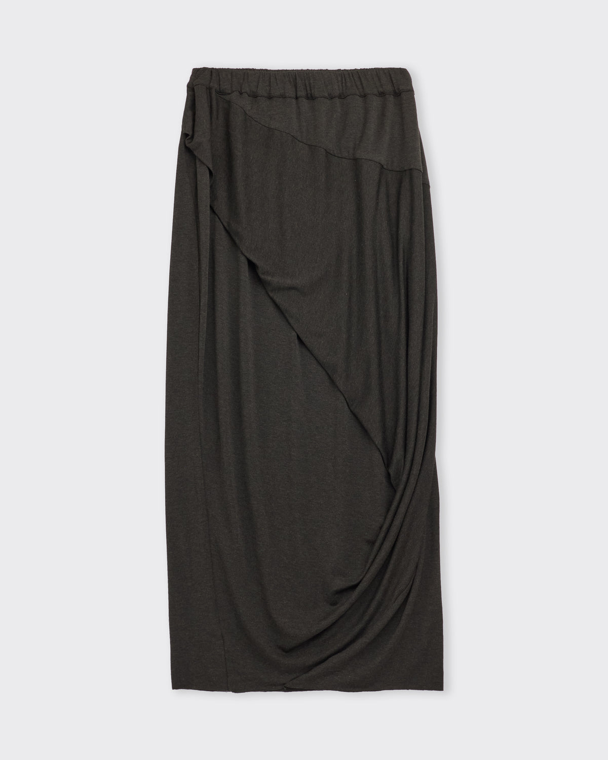 Wanze Twisted Jersey Skirt in charcoal, front
