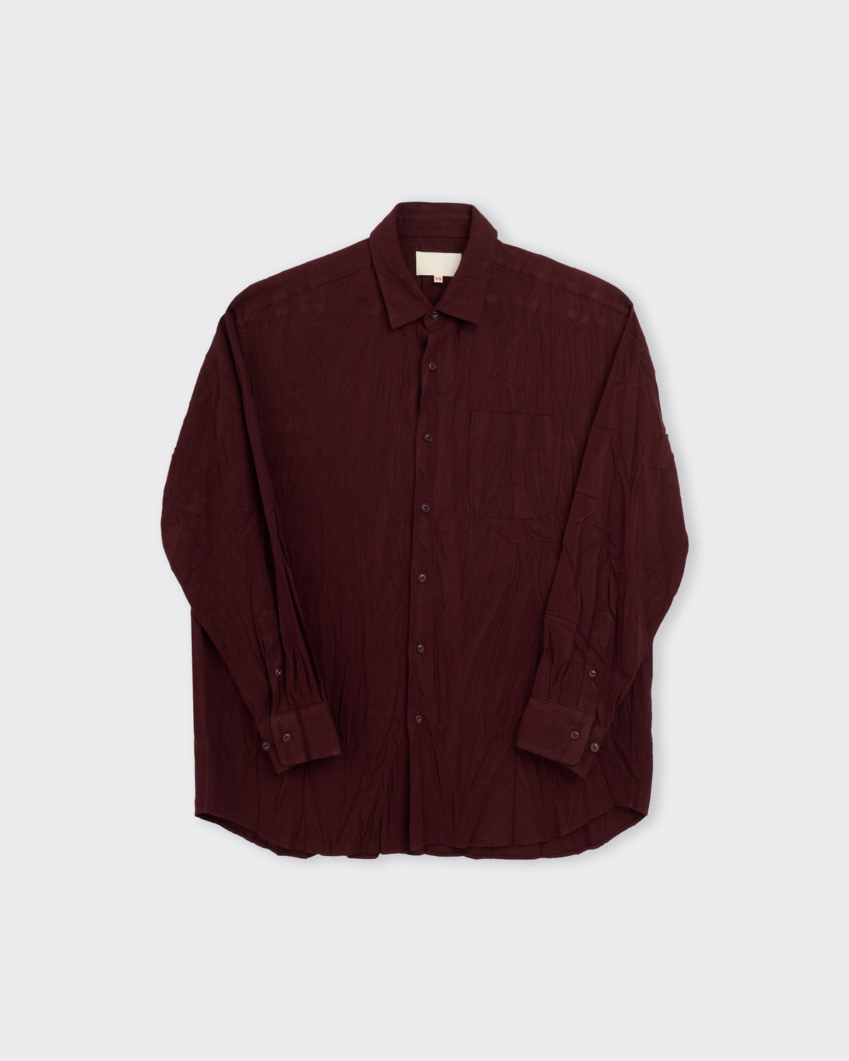 Yoko Sakamoto Regular Collar Shirt in burgundy, front