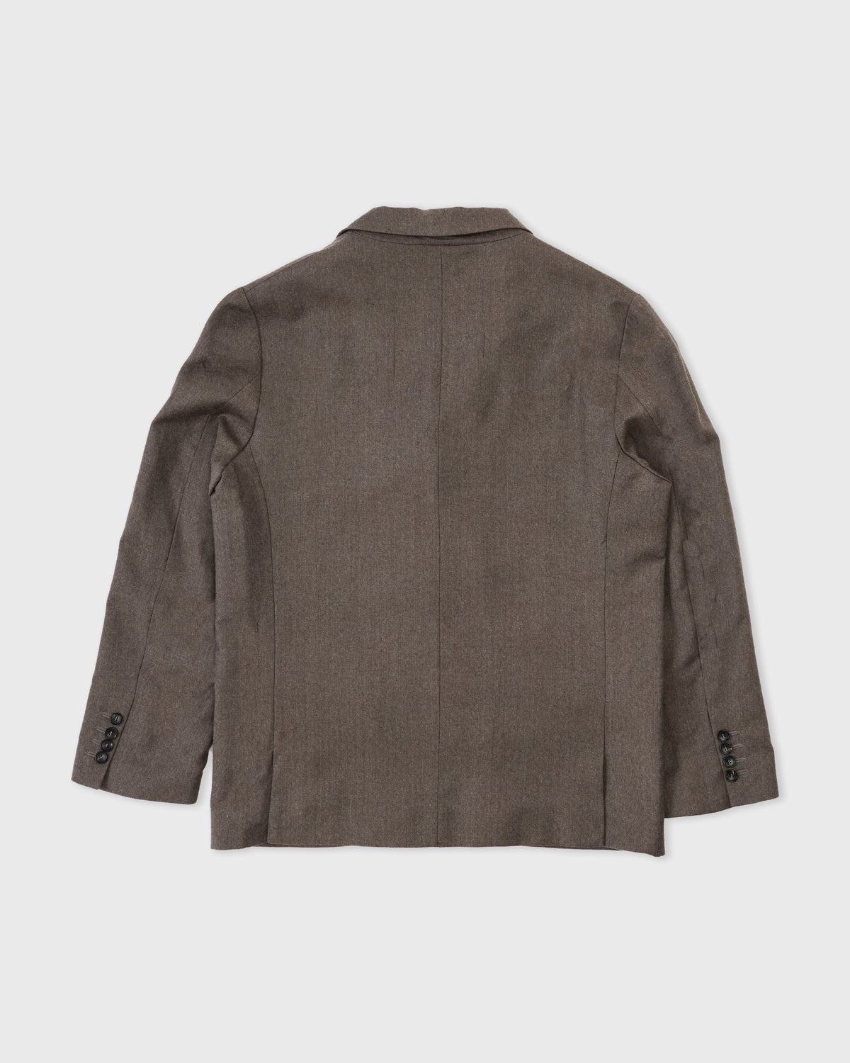 Cawley Double Milled Flannel 2/2 Twill Hugo Blazer in light fawn, back, flat lay